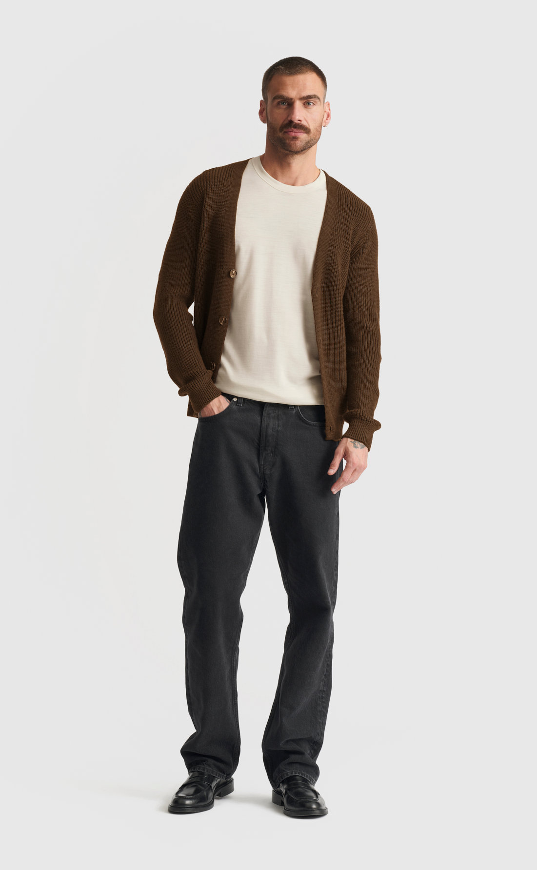 Heavy Merino Cardigan - Heavy Merino Cardigan - Desert Palm