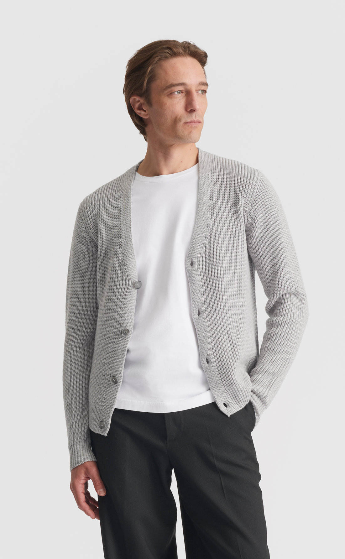 Custom Fitted Heavy Merino Cardigan