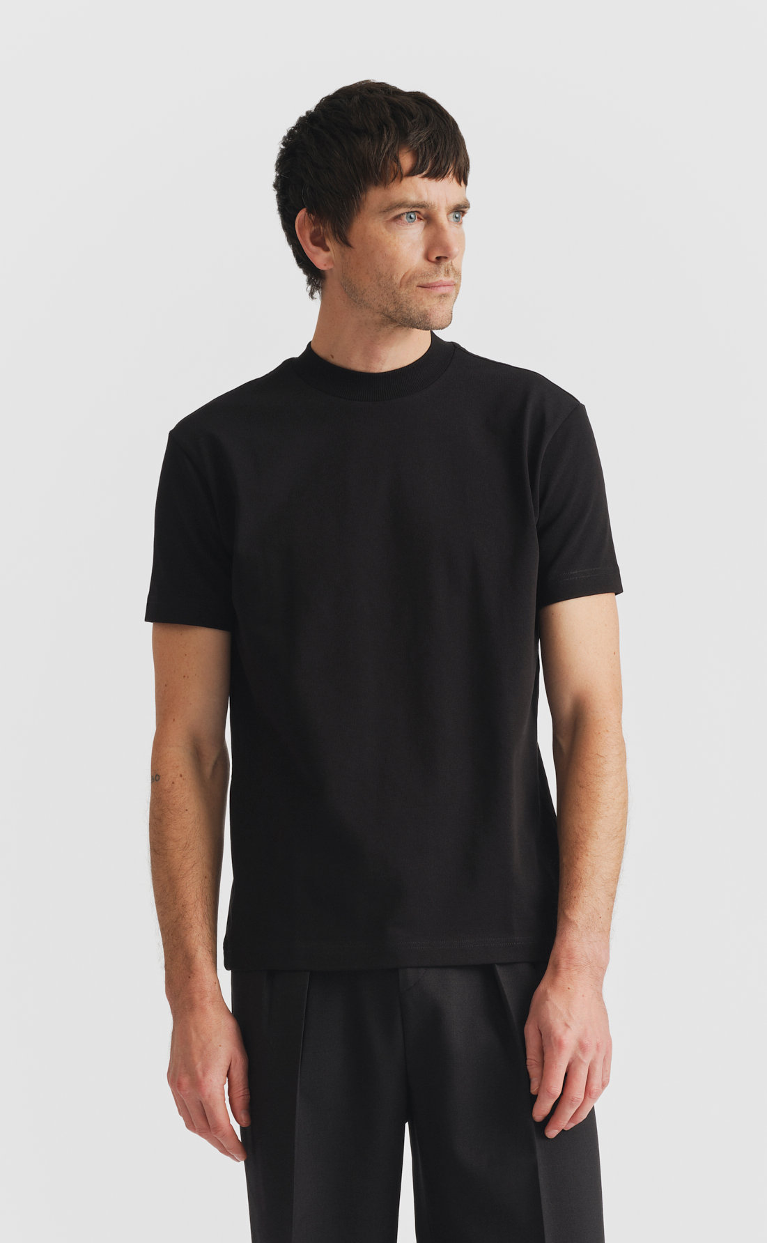 Custom Fitted Extra Heavy Cotton Hi Neck T Shirt