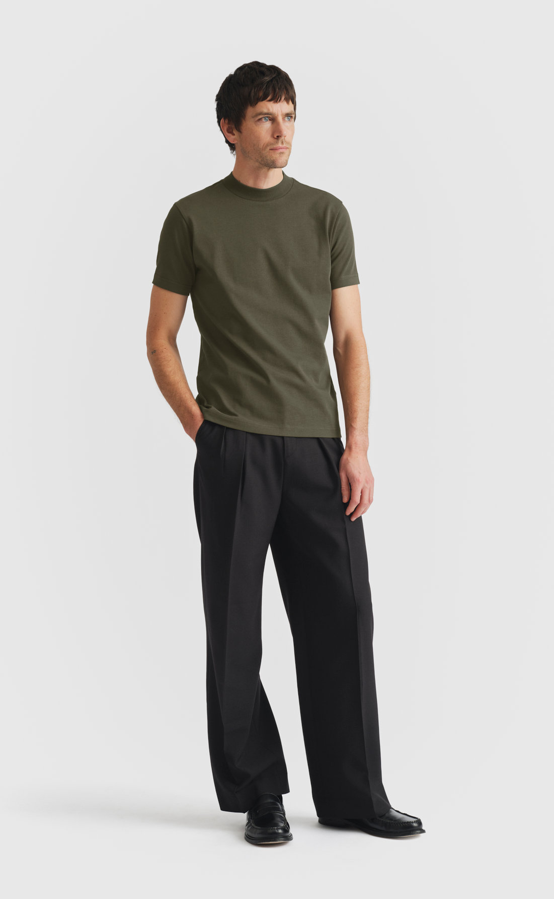 Extra Heavy Cotton Hi-Neck T-Shirt in Deep Depths