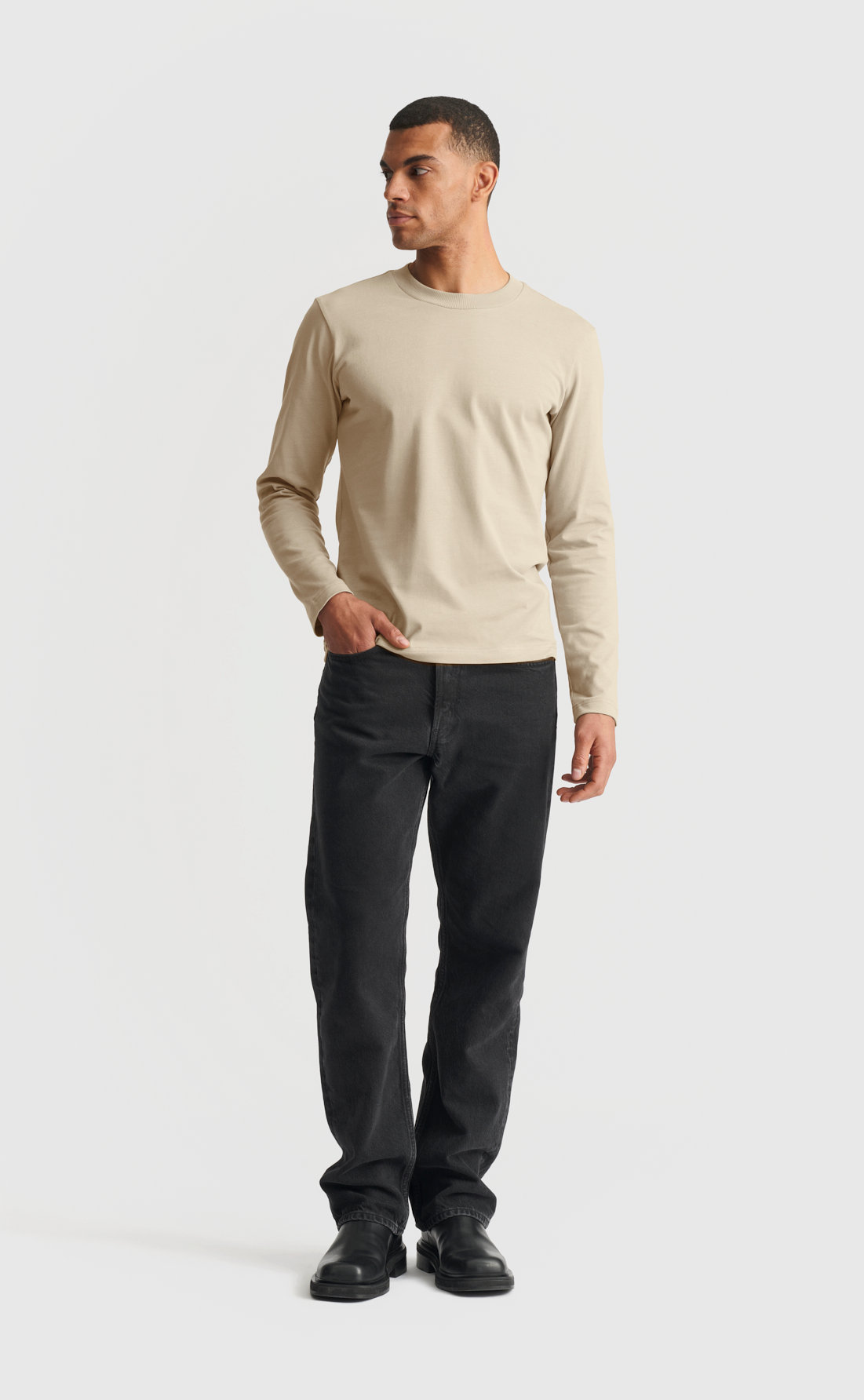Cotton T-Shirt / Extra Heavy Weight / LS in Moss Grey