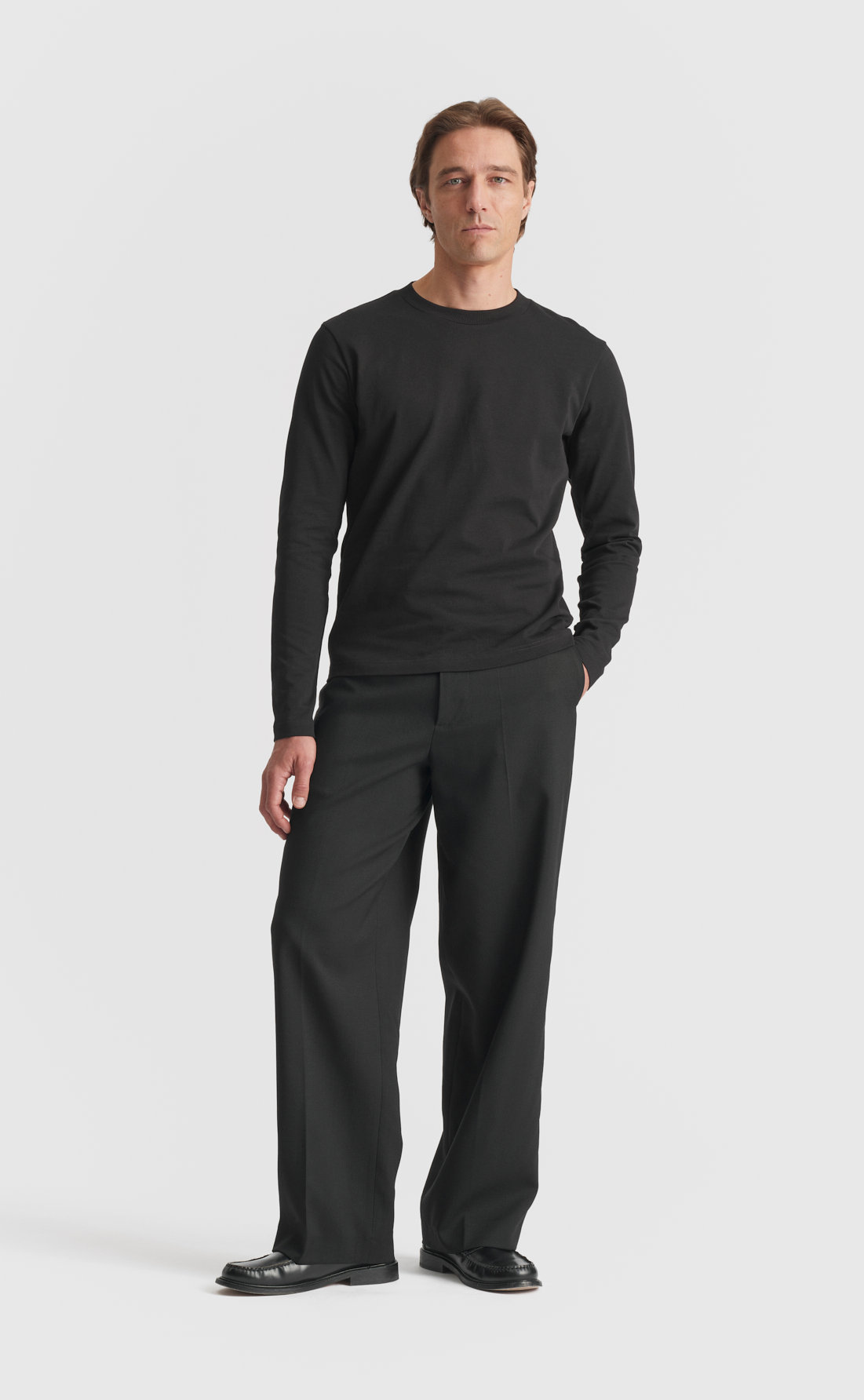 Cotton T-Shirt / Extra Heavy Weight / LS in Black