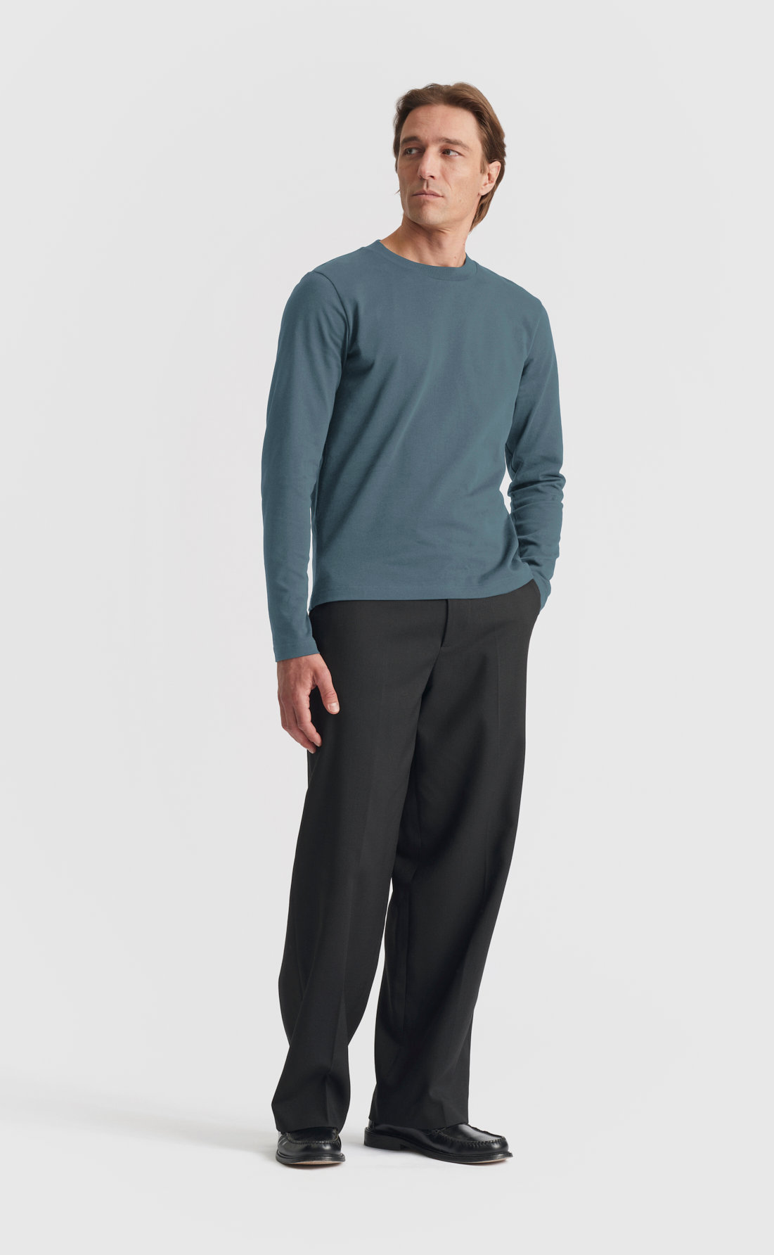 Cotton T-Shirt / Extra Heavy Weight / LS in Dark Slate