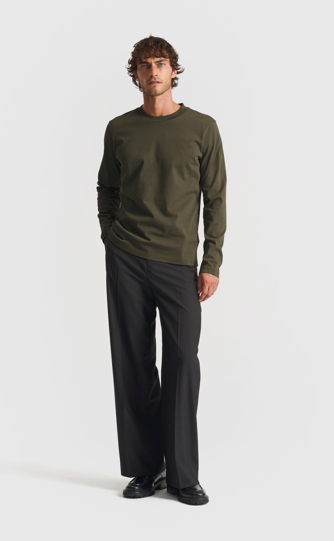 Cotton T-Shirt / Extra Heavy Weight / LS in Grape Leaf
