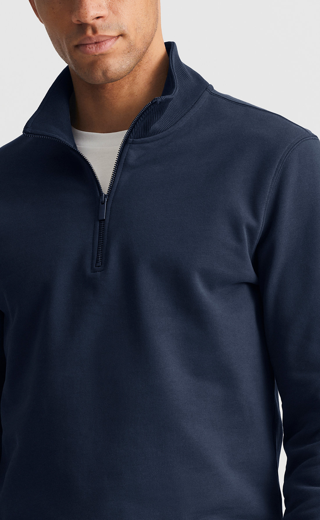 Custom Fitted Half-Zip Sweatshirt Deep Blue | Son of a Tailor
