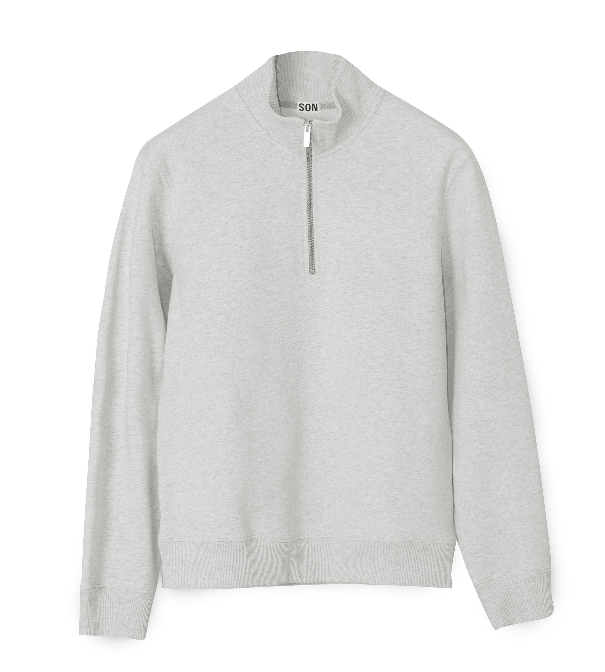 Custom Fitted Half-Zip Sweatshirt Light Grey | Son of a Tailor