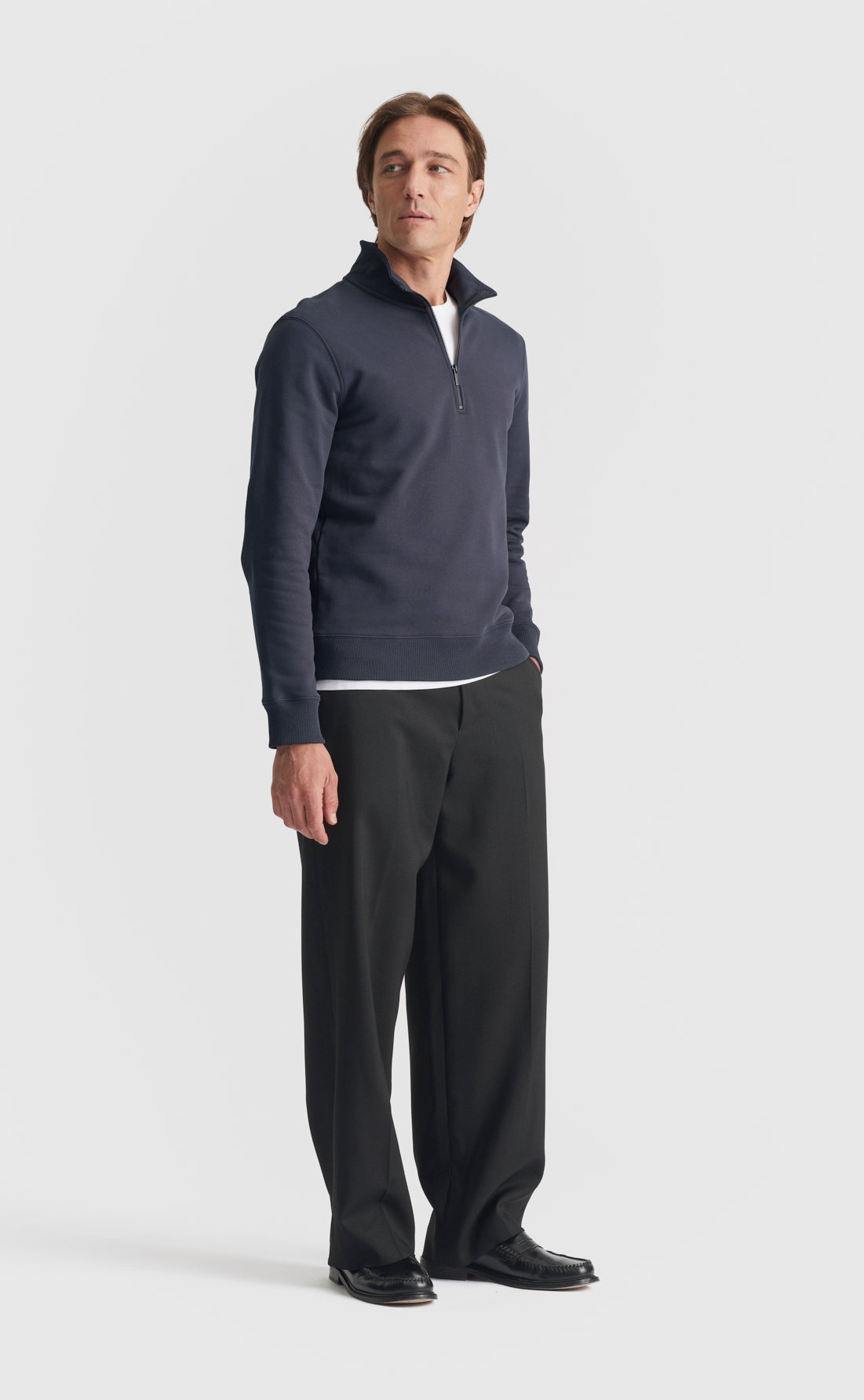 Half-Zip Sweatshirt in Deep Blue
