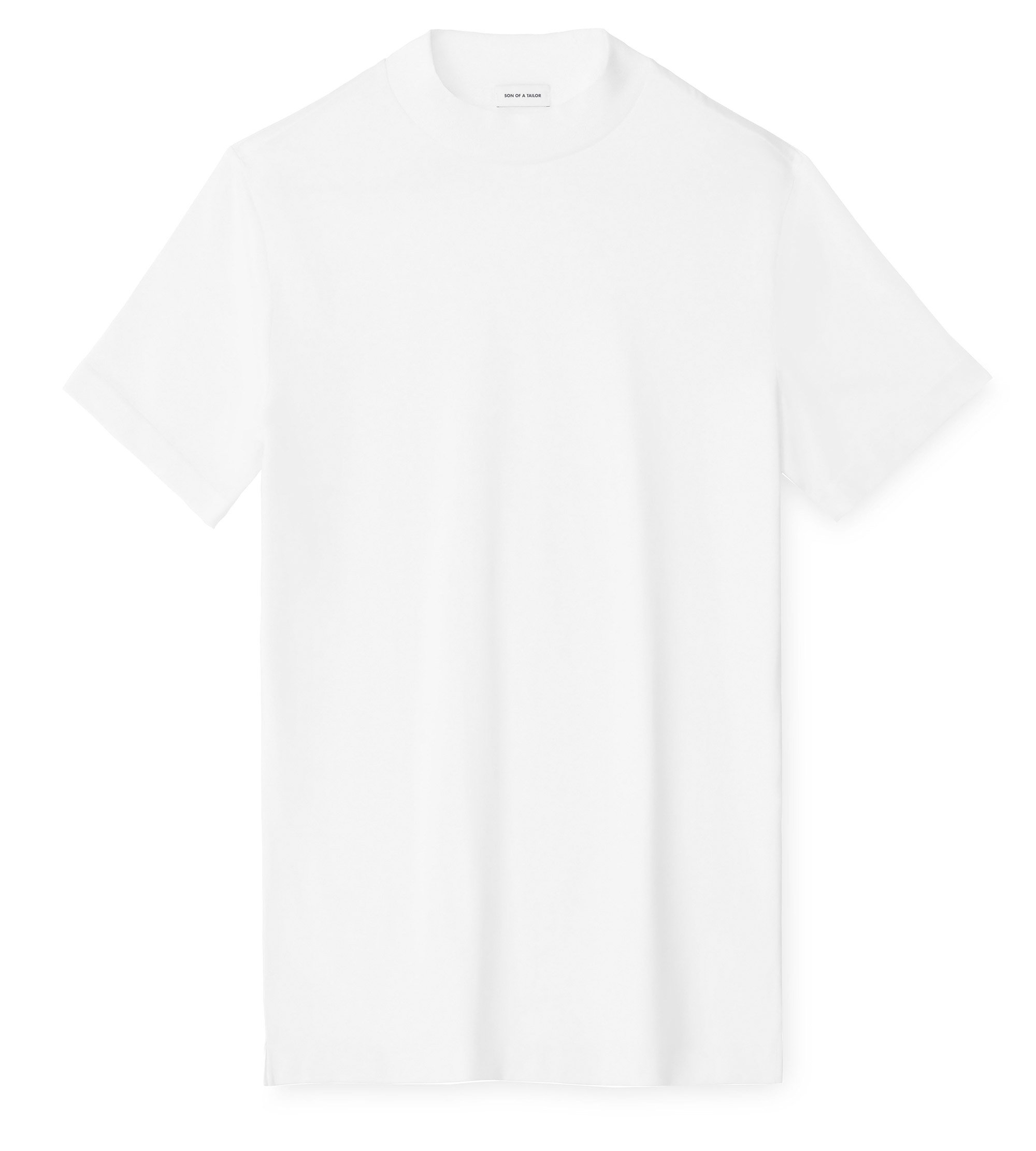 Custom Fitted Cotton Hi-Neck T-Shirt White | Son of a Tailor