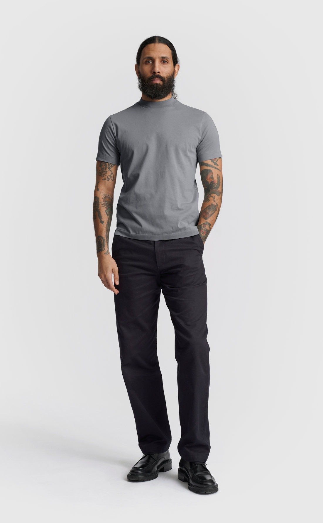 Cotton Hi-Neck T-Shirt - Cotton Hi-Neck T-Shirt - Quiet Shade