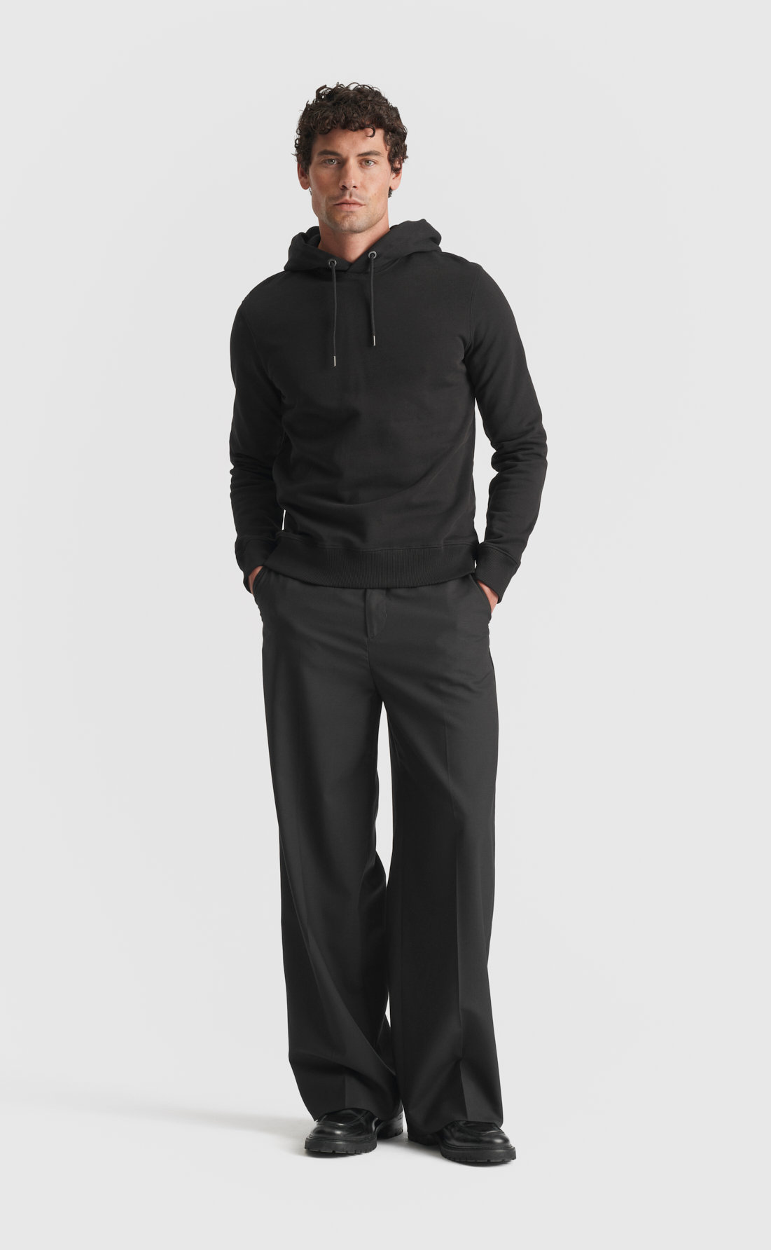 Cotton Hoodie in Black