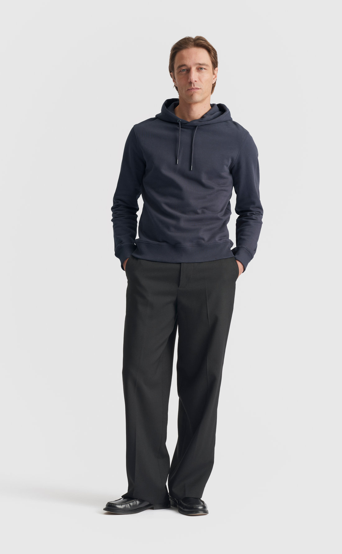 Cotton Hoodie in Deep Blue
