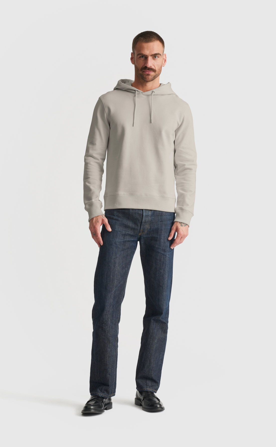 Cotton Hoodie in Ghost Grey