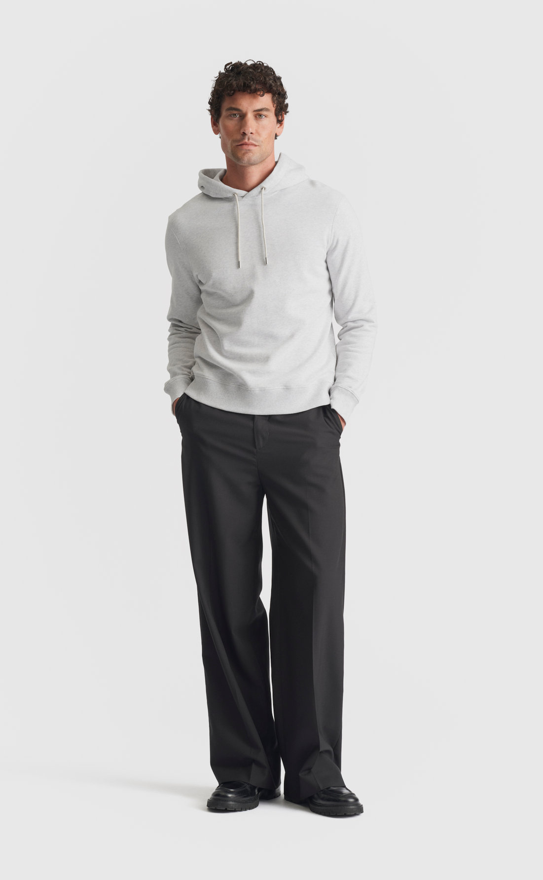 Cotton Hoodie in Light Grey