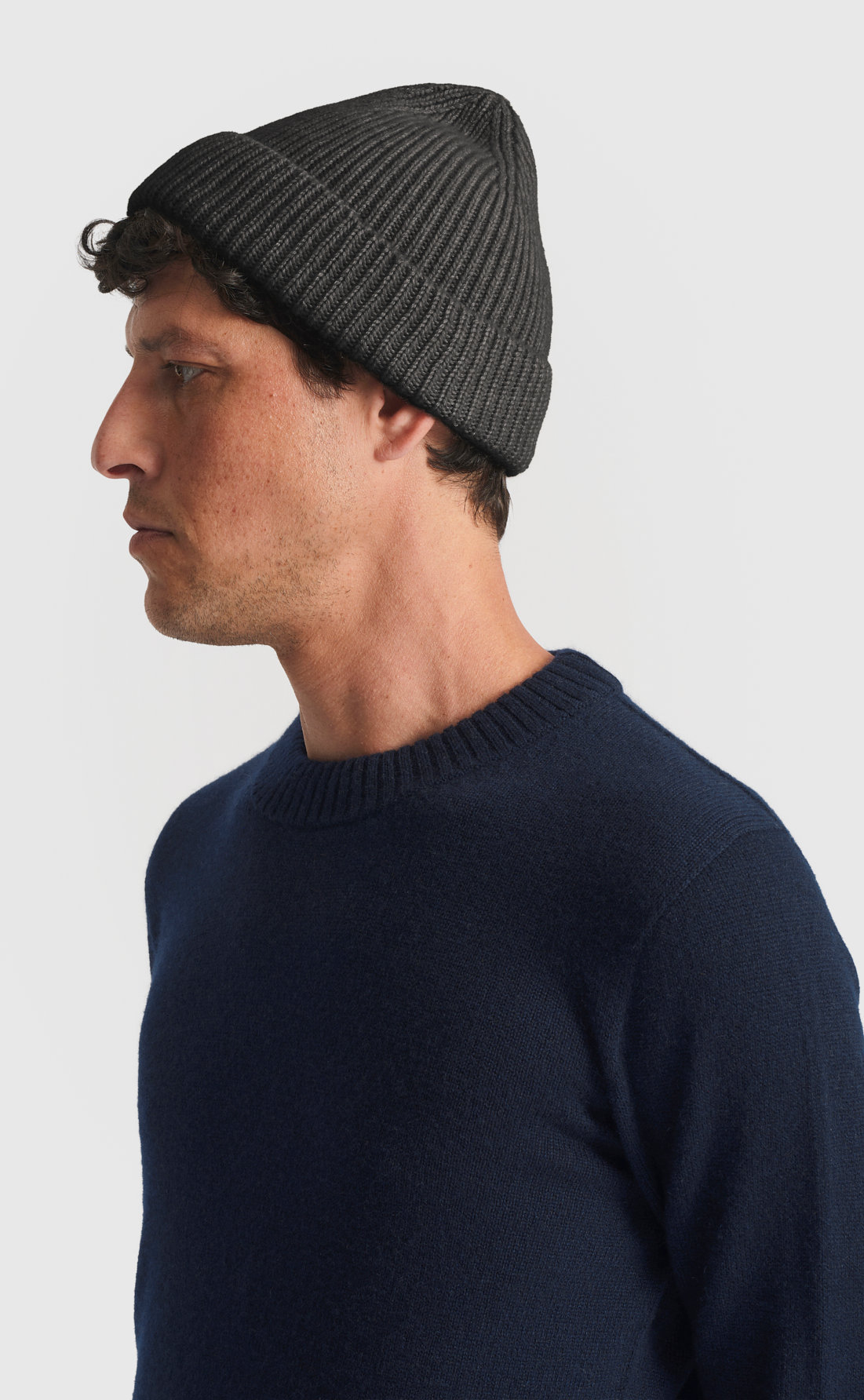 Cashmere Beanie in Anthracite