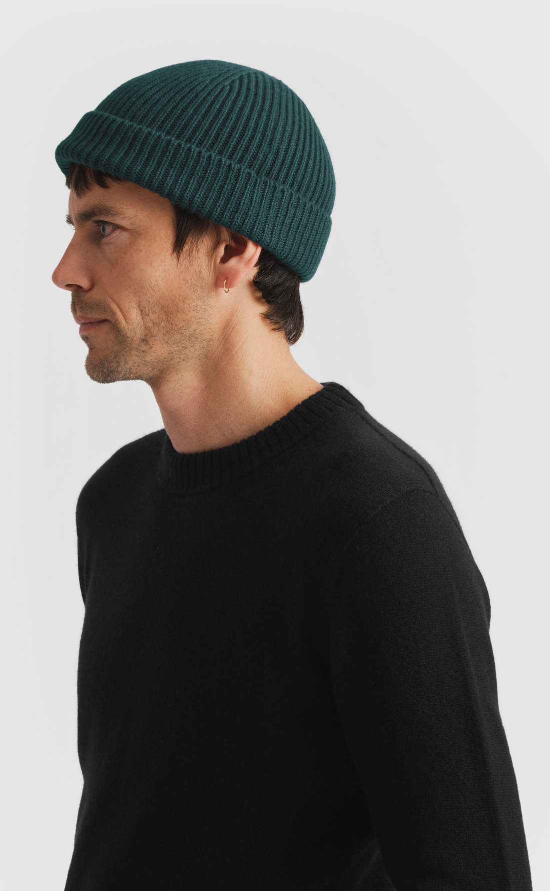 Cashmere Beanie in Malachite