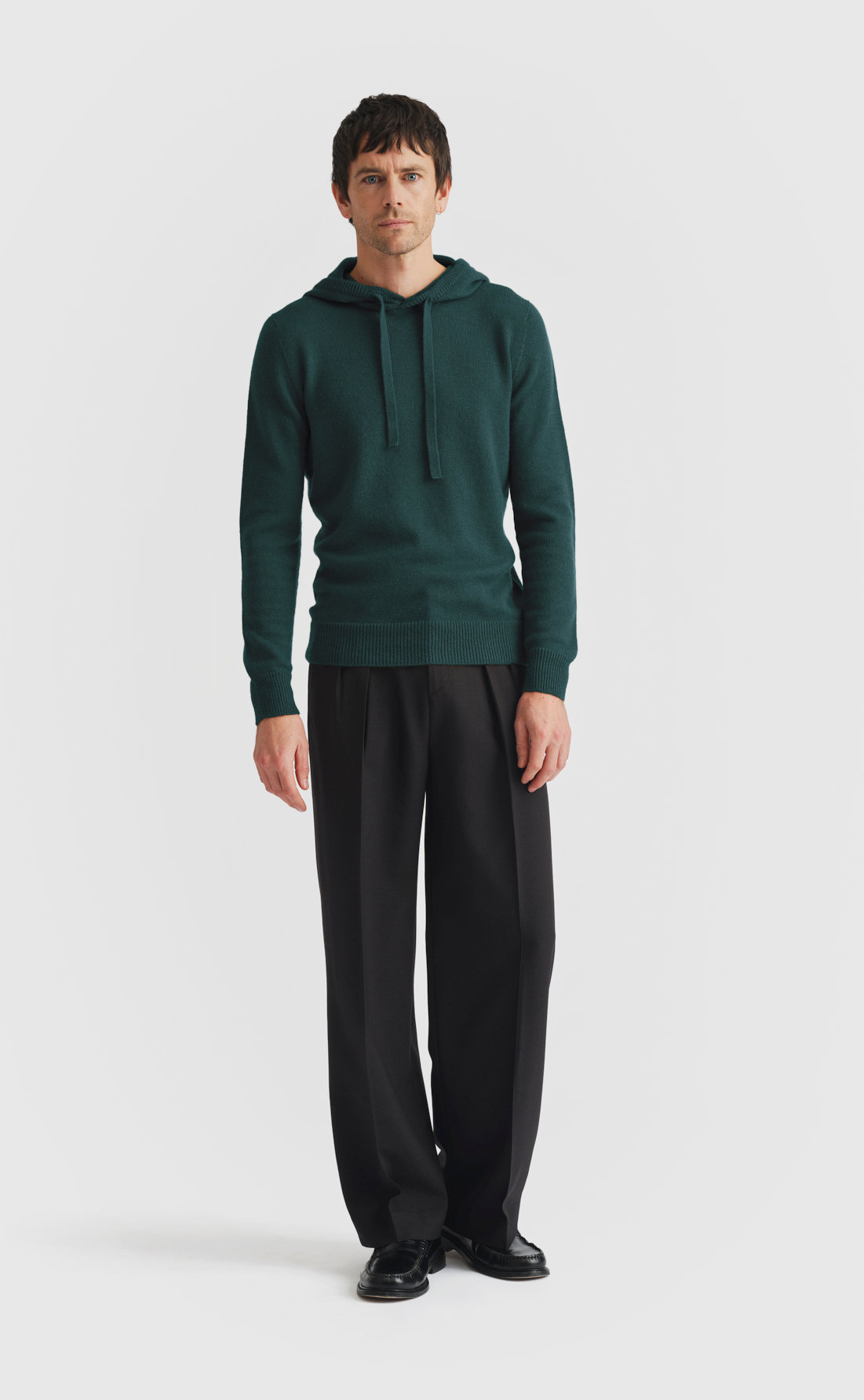 Cashmere Hoodie in Malachite