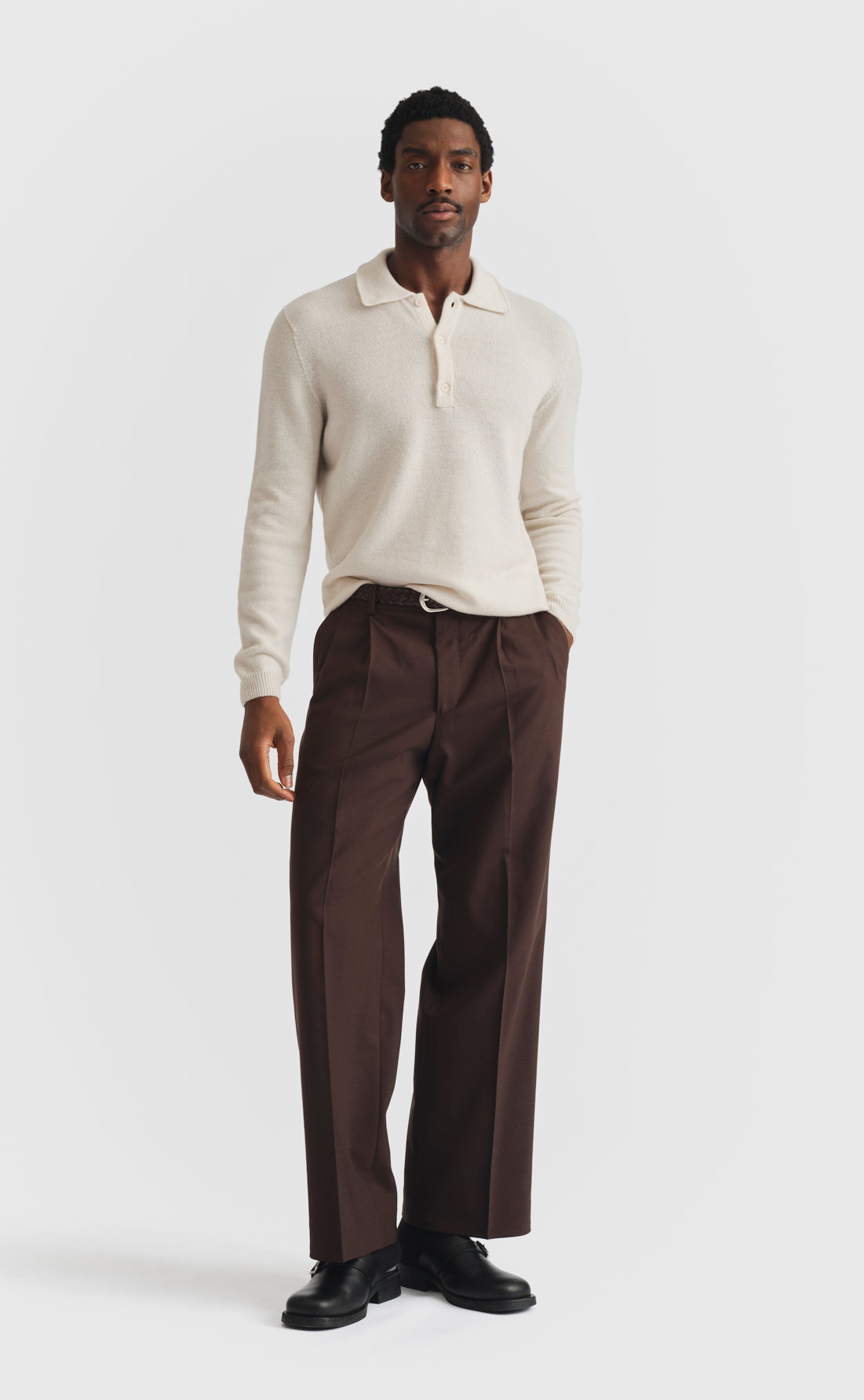 Cashmere Polo in Ash