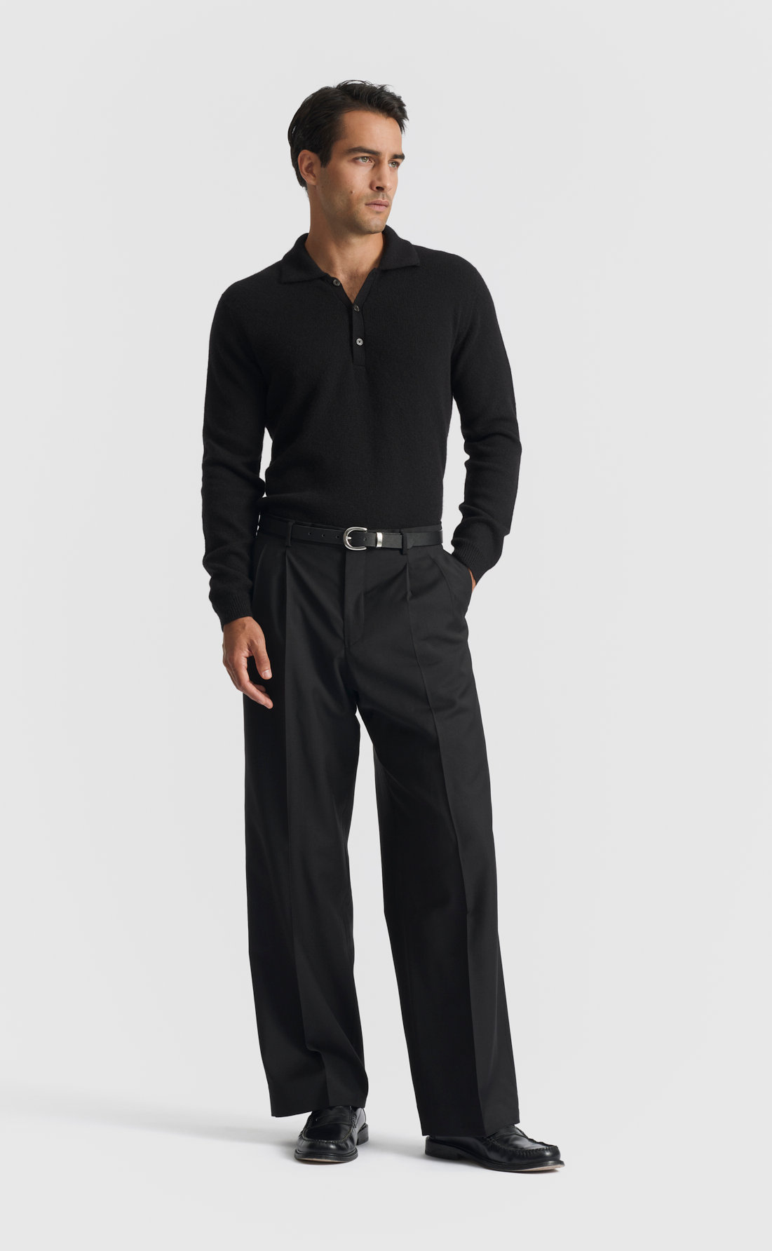 Cashmere Polo in Black