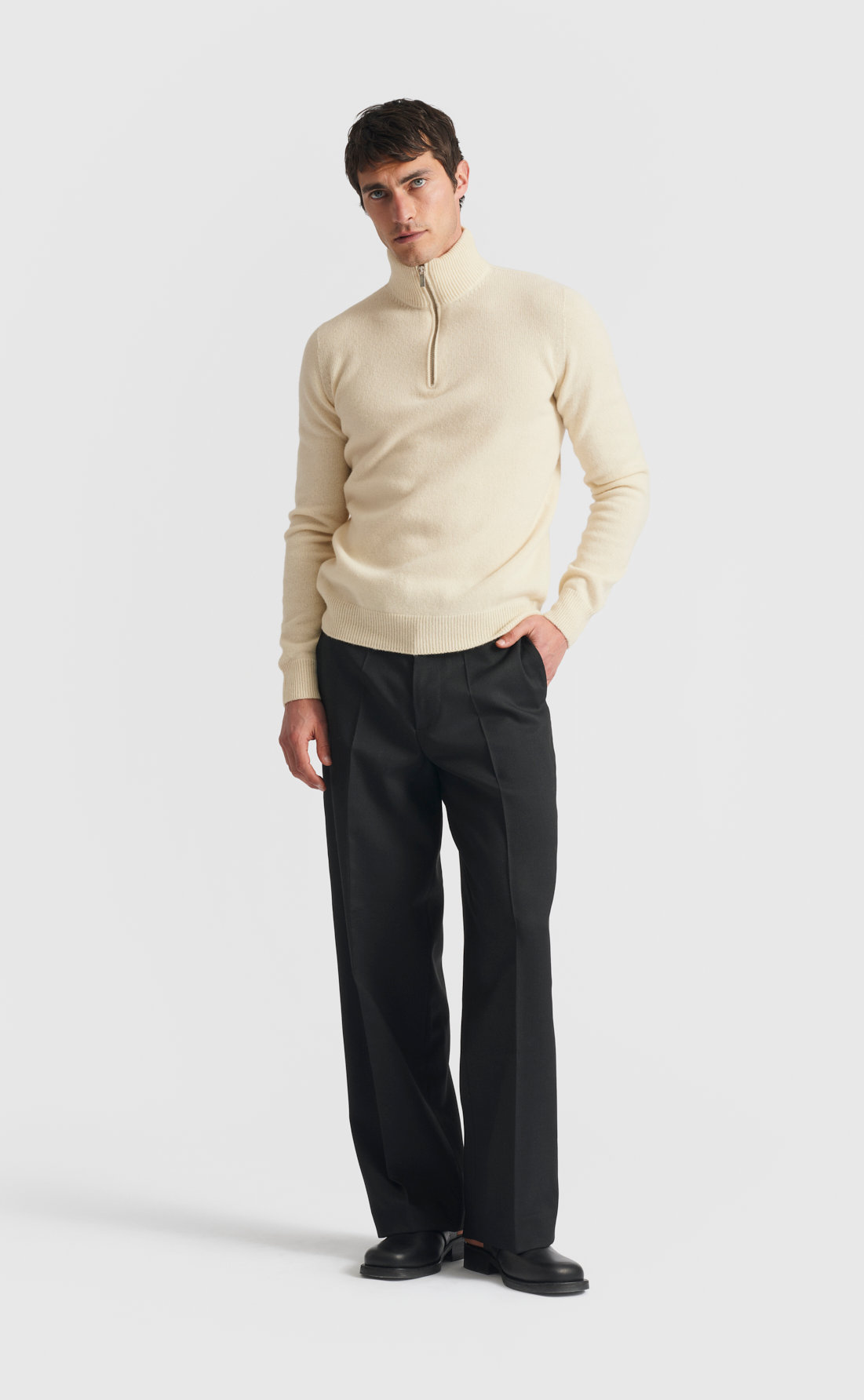 Half-Zip Sweater - Half-Zip Sweater - Almond
