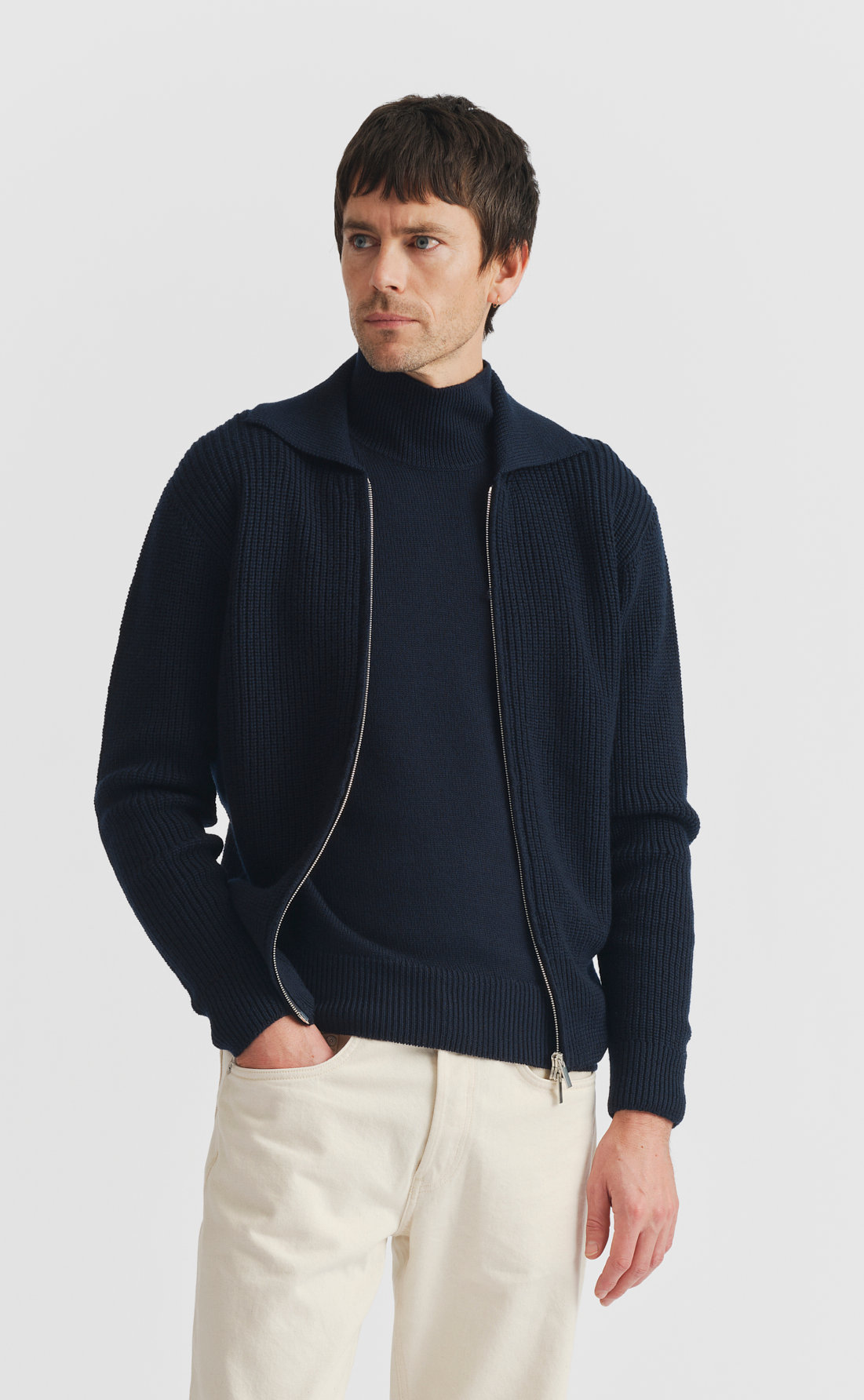 Custom Fitted Heavy Merino Zip Sweater