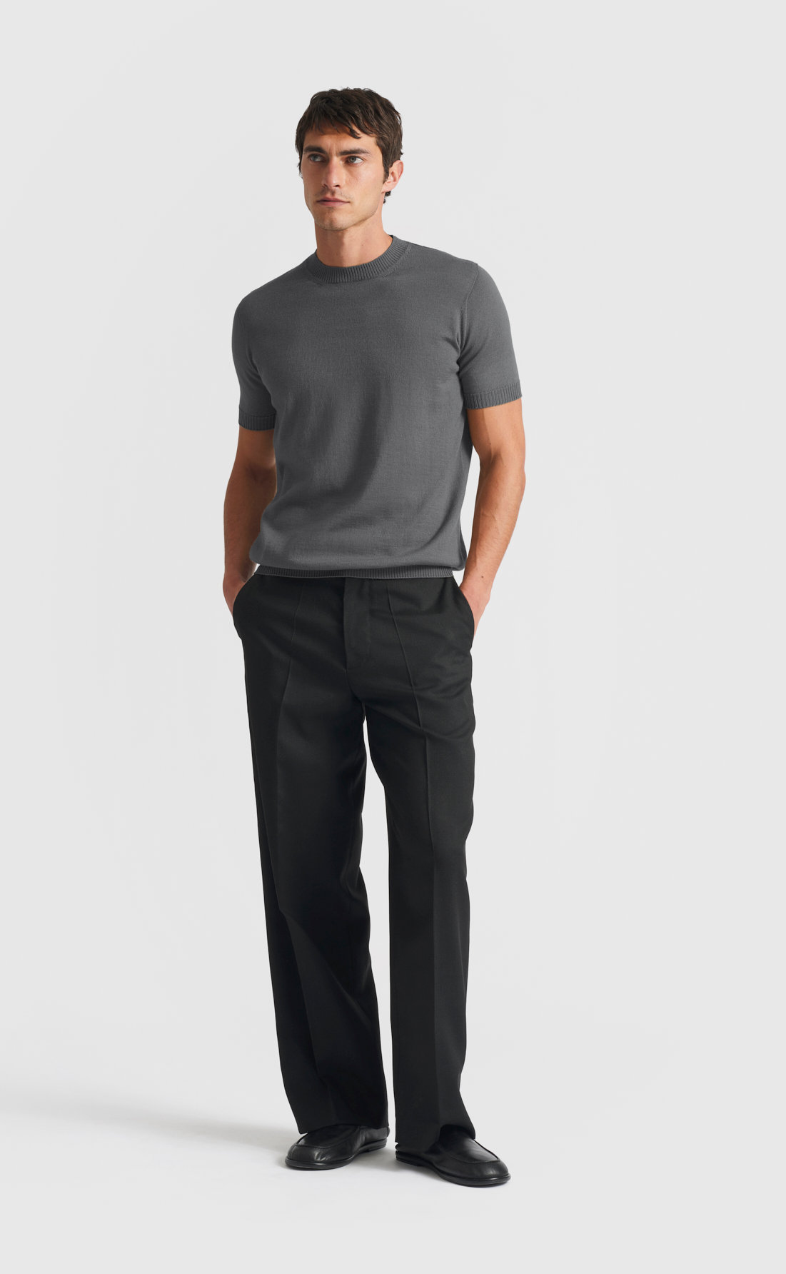 Knit T-Shirt in Dark Shadow