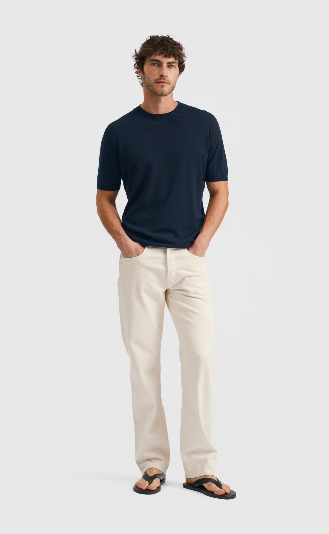 Knit T-Shirt in Navy