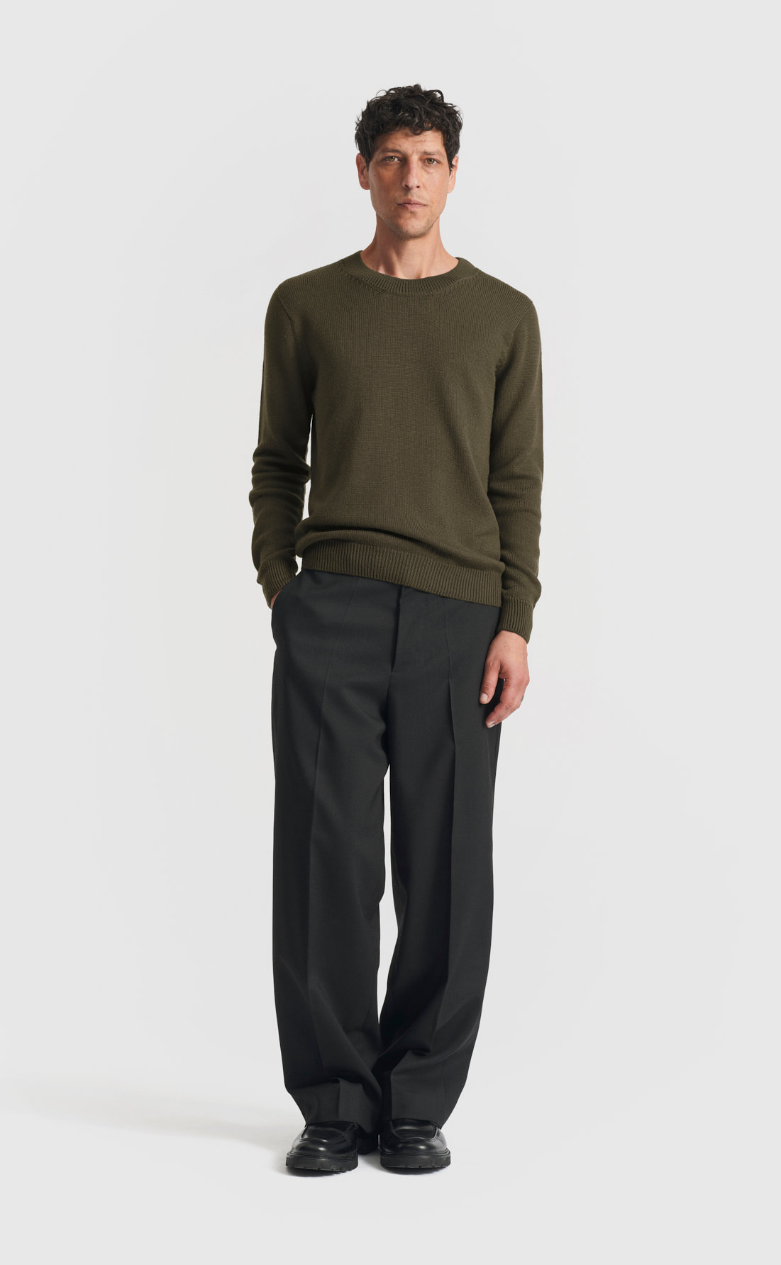 Merino Sweater in Deep Olive