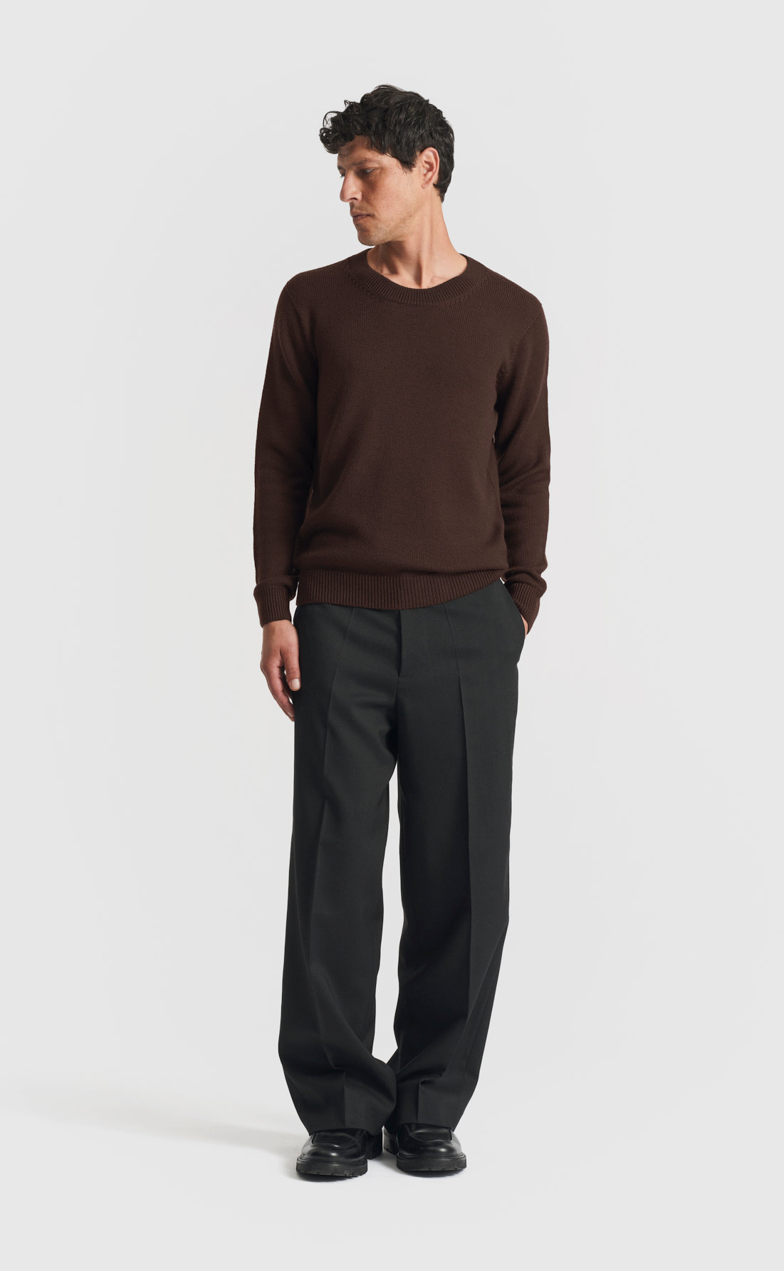 Merino Sweater in Night Brown