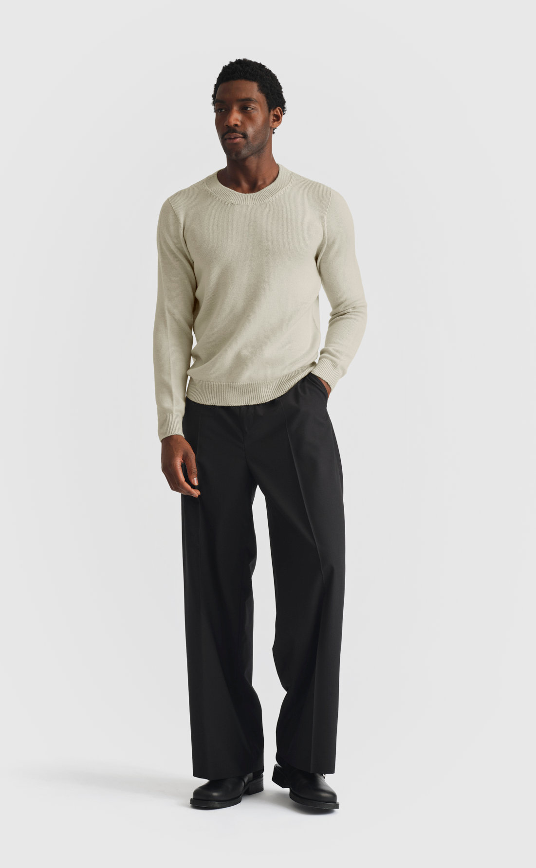 Merino Sweater in Silver Green