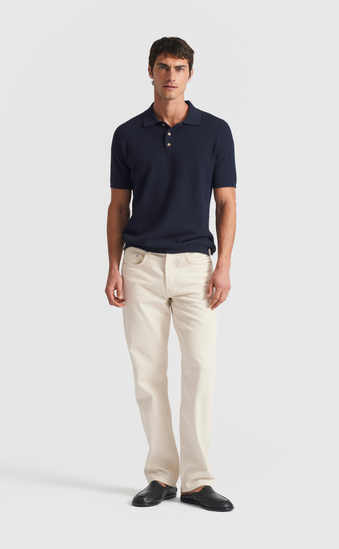 Pearl Knit Polo - Pearl Knit Polo - Deep Blue