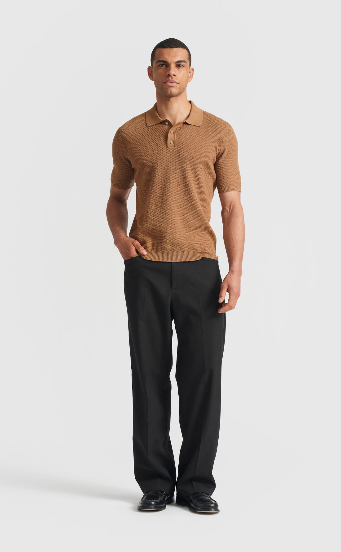 Pearl Knit Polo - Pearl Knit Polo - Ermine