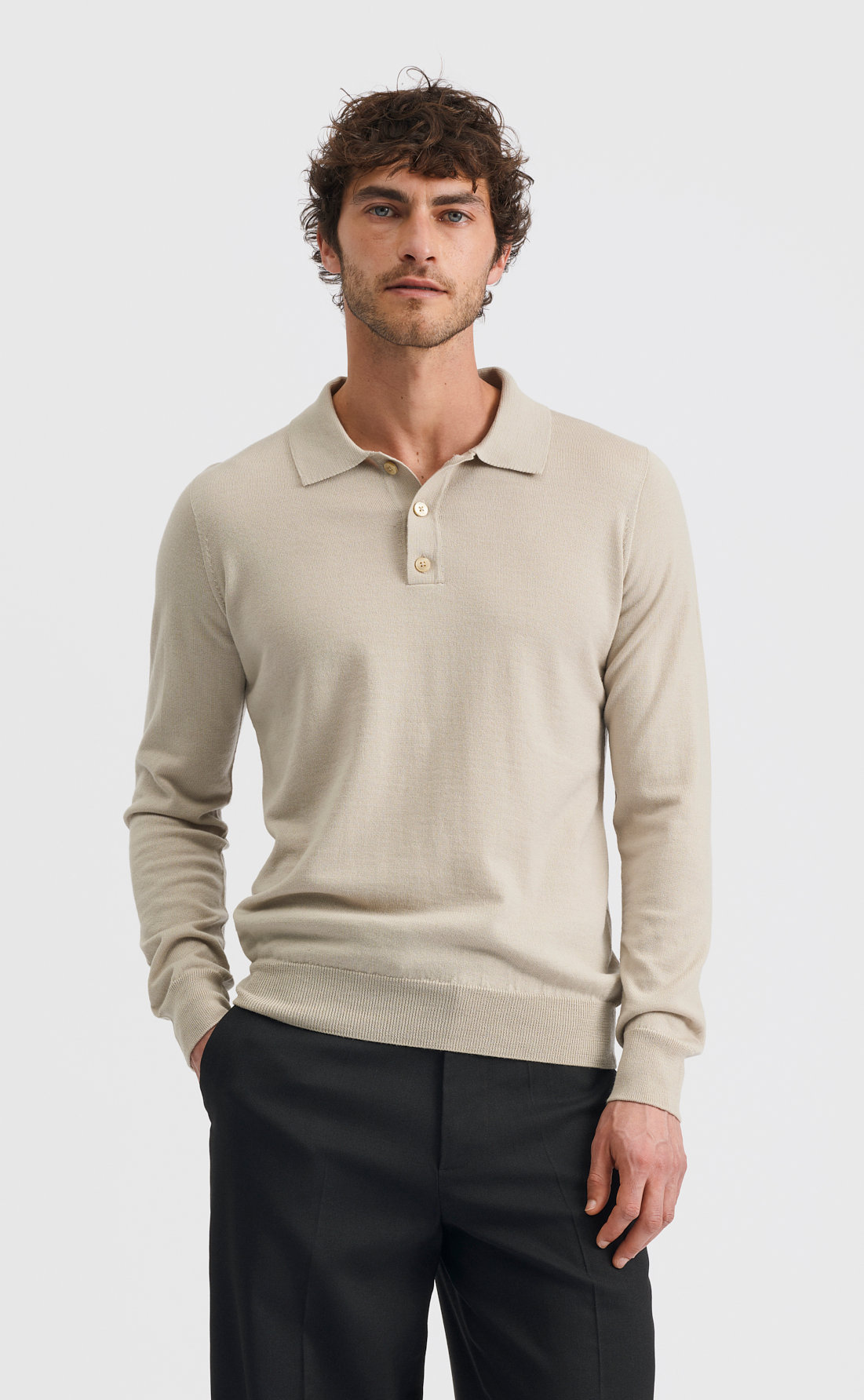 Custom Fitted Merino Polo Pullover