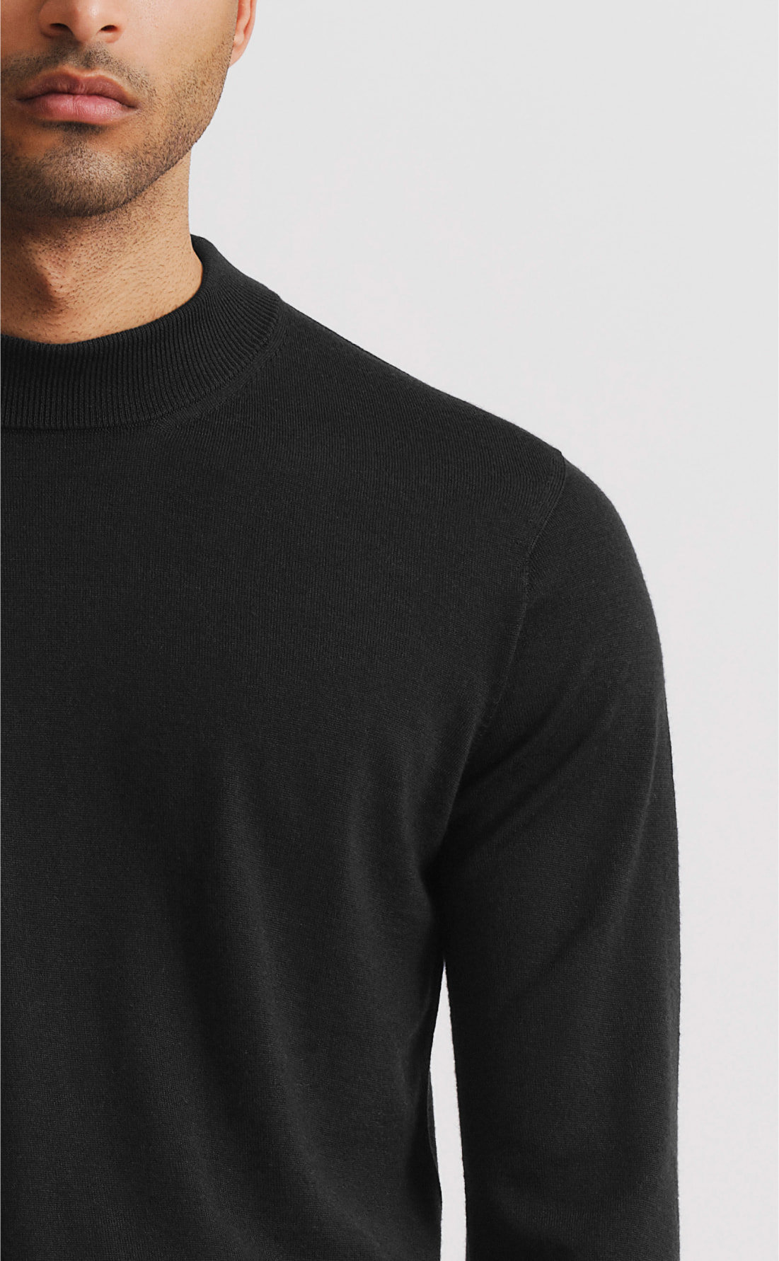 Custom Fitted Hi-Neck Pullover Black | Son of a Tailor