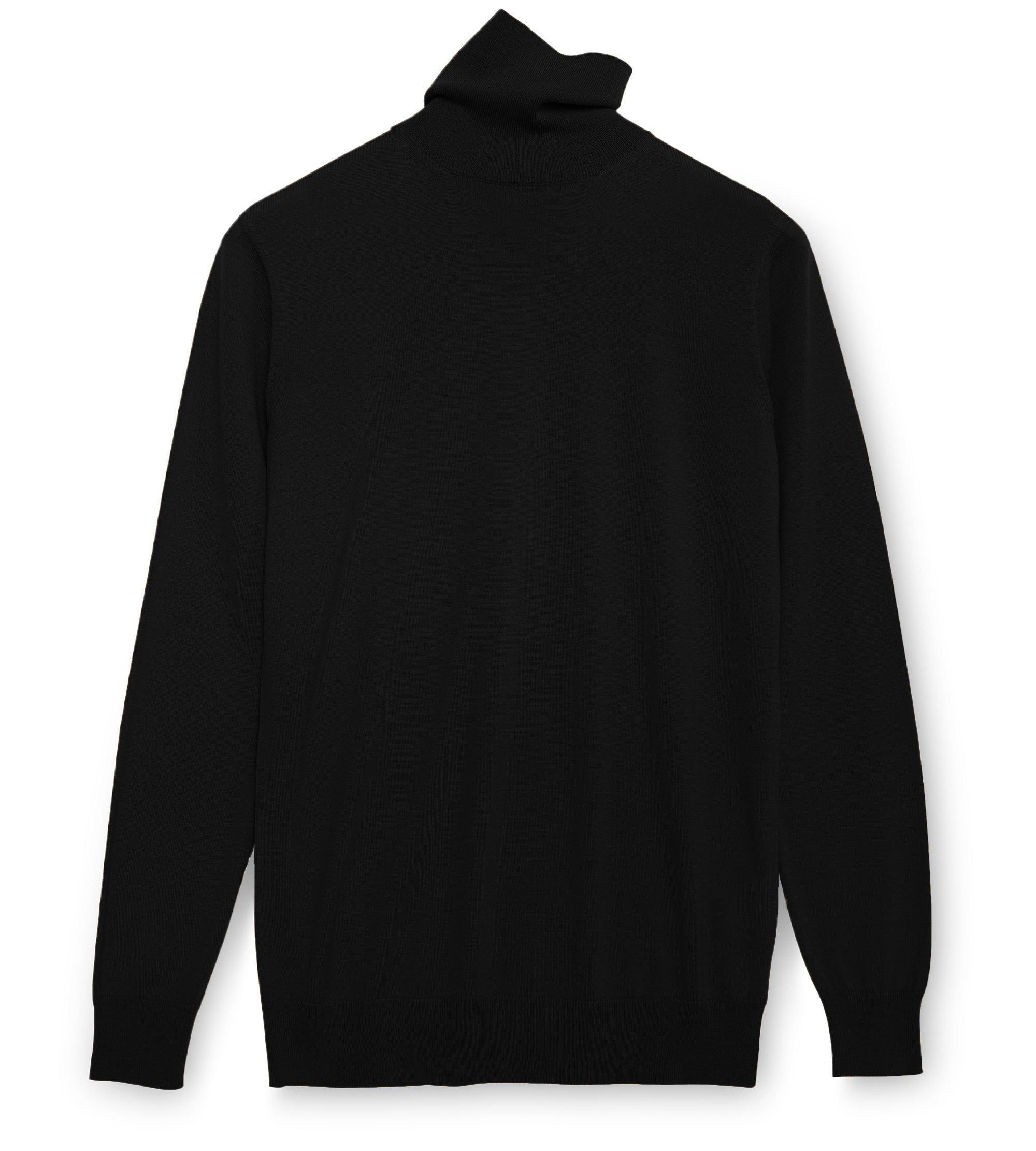 Custom Fitted Turtle-Neck Pullover Black