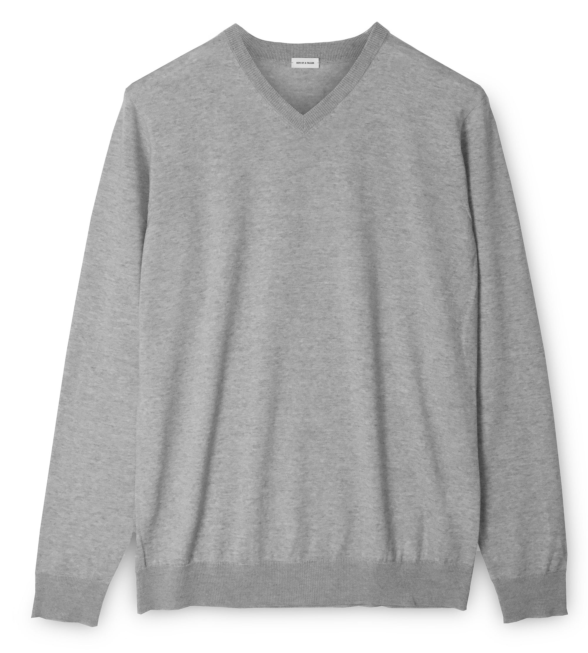 Custom Fitted Pullover Light Grey Melange | Son of a Tailor