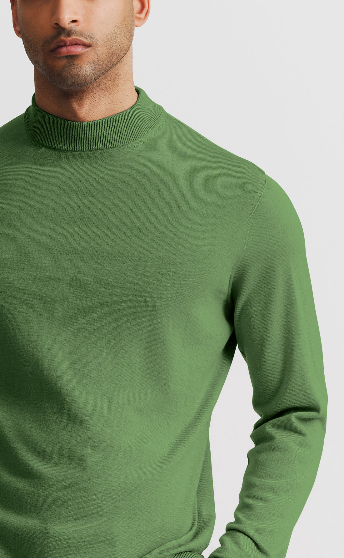 Custom Fitted Hi-Neck Pullover Vineyard Green