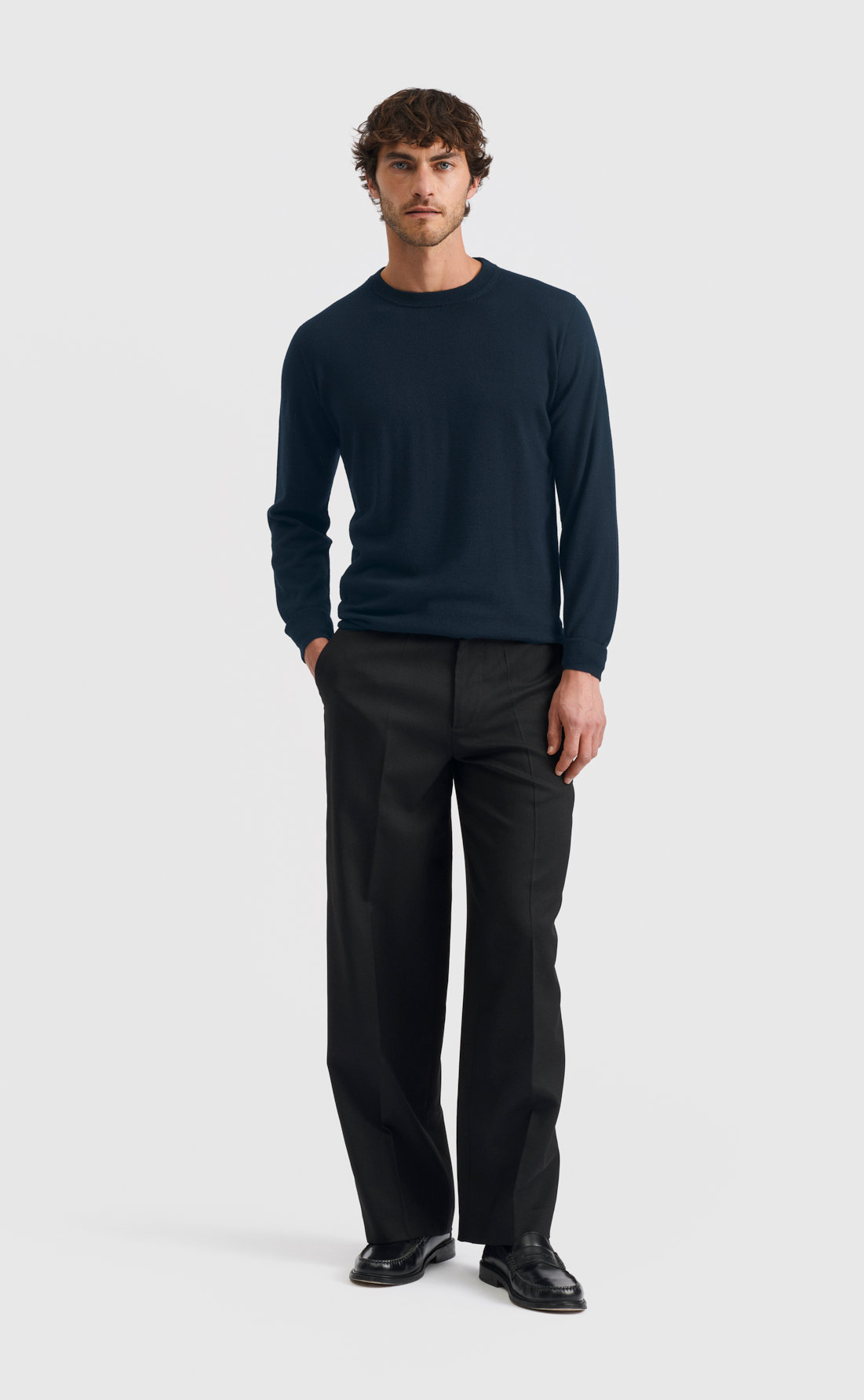 Merino Pullover in Navy