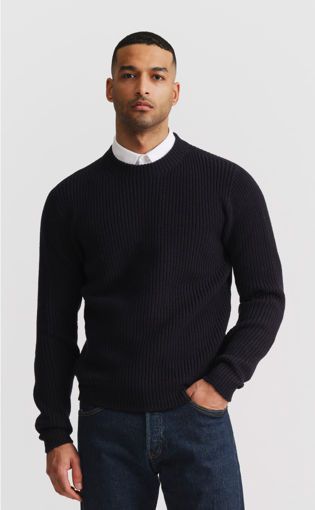 Custom Fitted Heavy Wool Sweater / Zero Waste