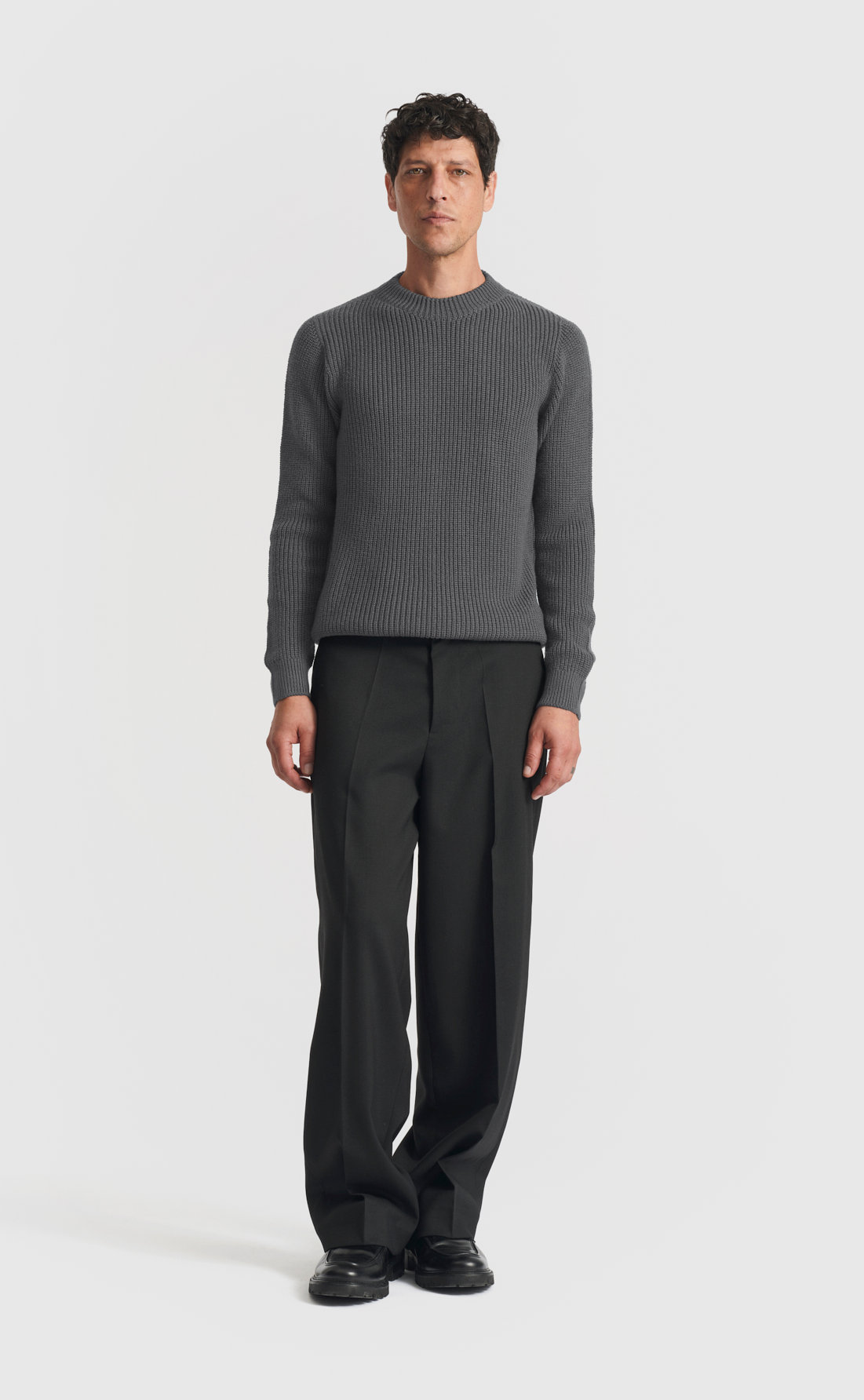 Heavy Merino Sweater in Dark Shadow