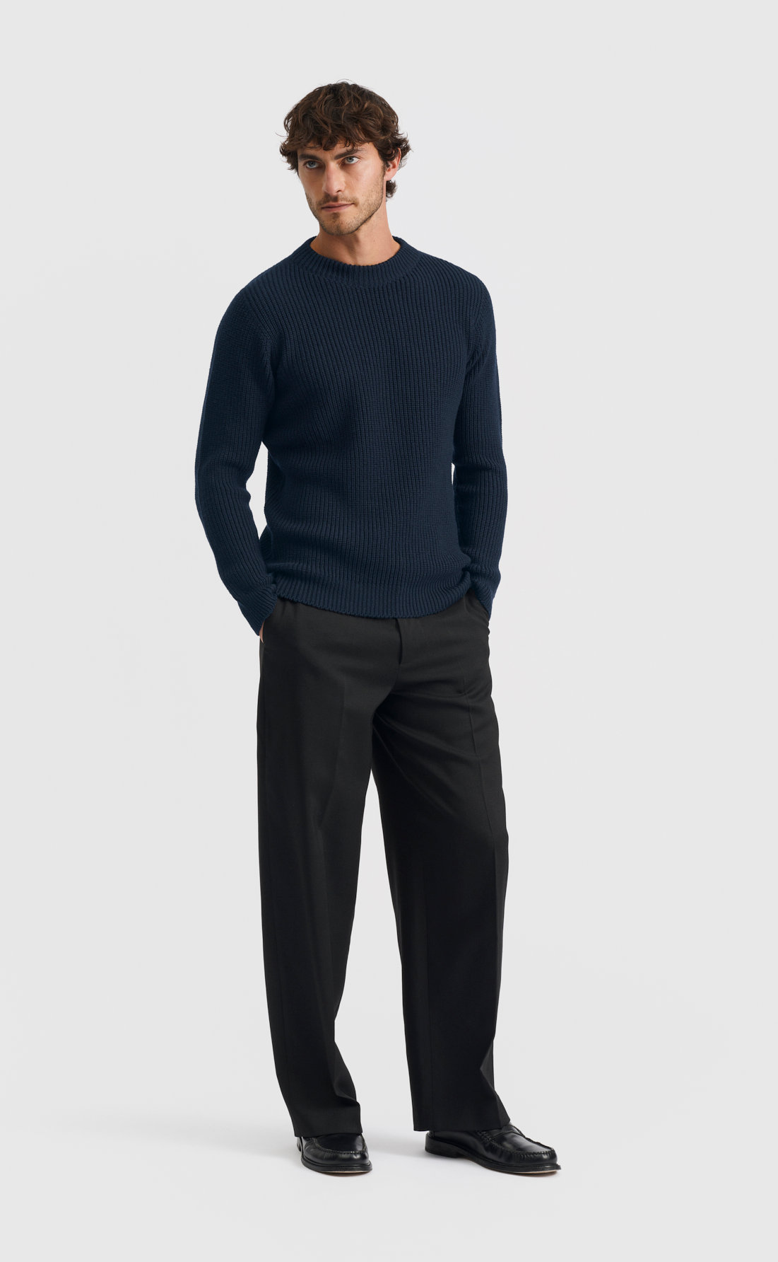 Heavy Merino Sweater in Navy
