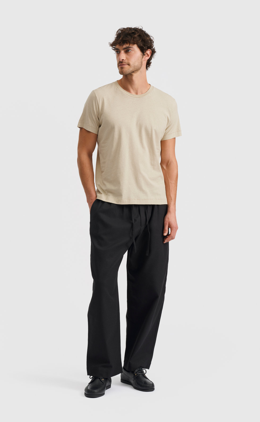 Linen T-Shirt in Agate Grey