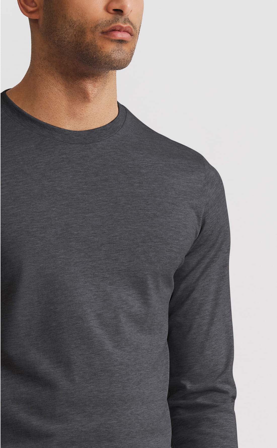Custom Fitted Cotton T-Shirt / Long-Sleeve Dark Grey