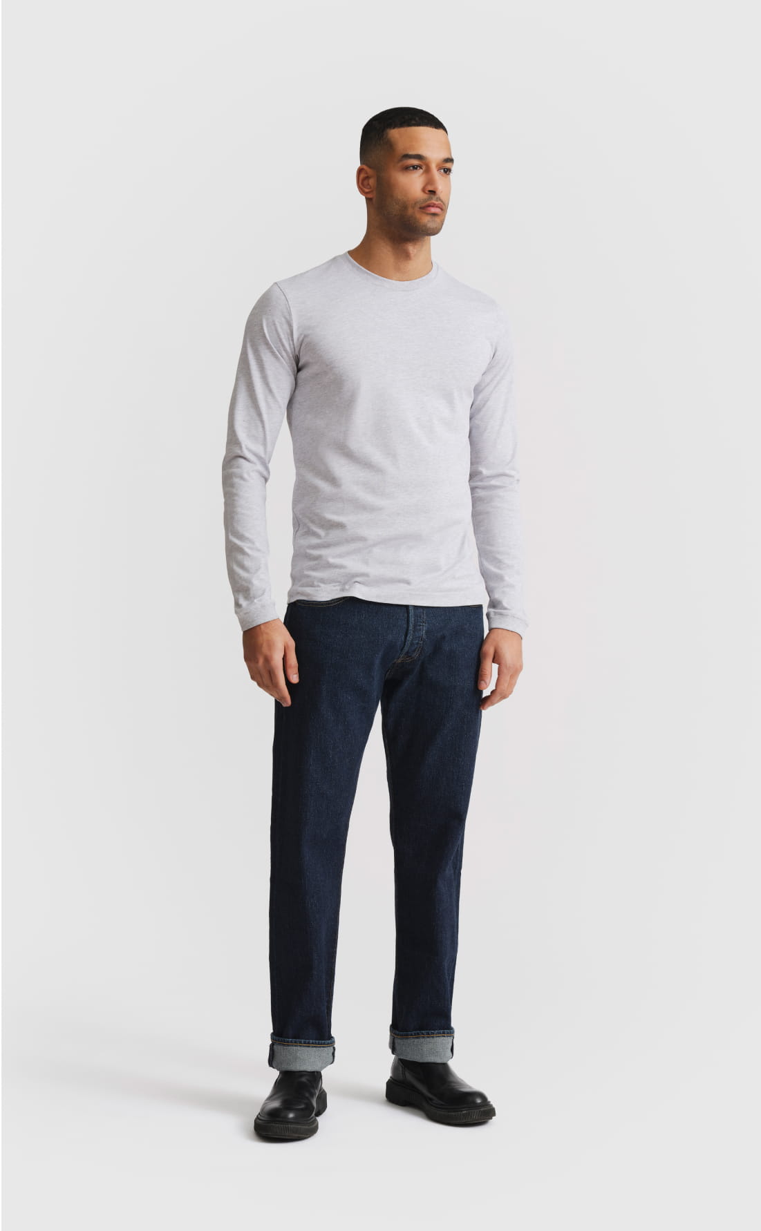 Cotton T-Shirt / Heavy Weight / LS in Light Grey