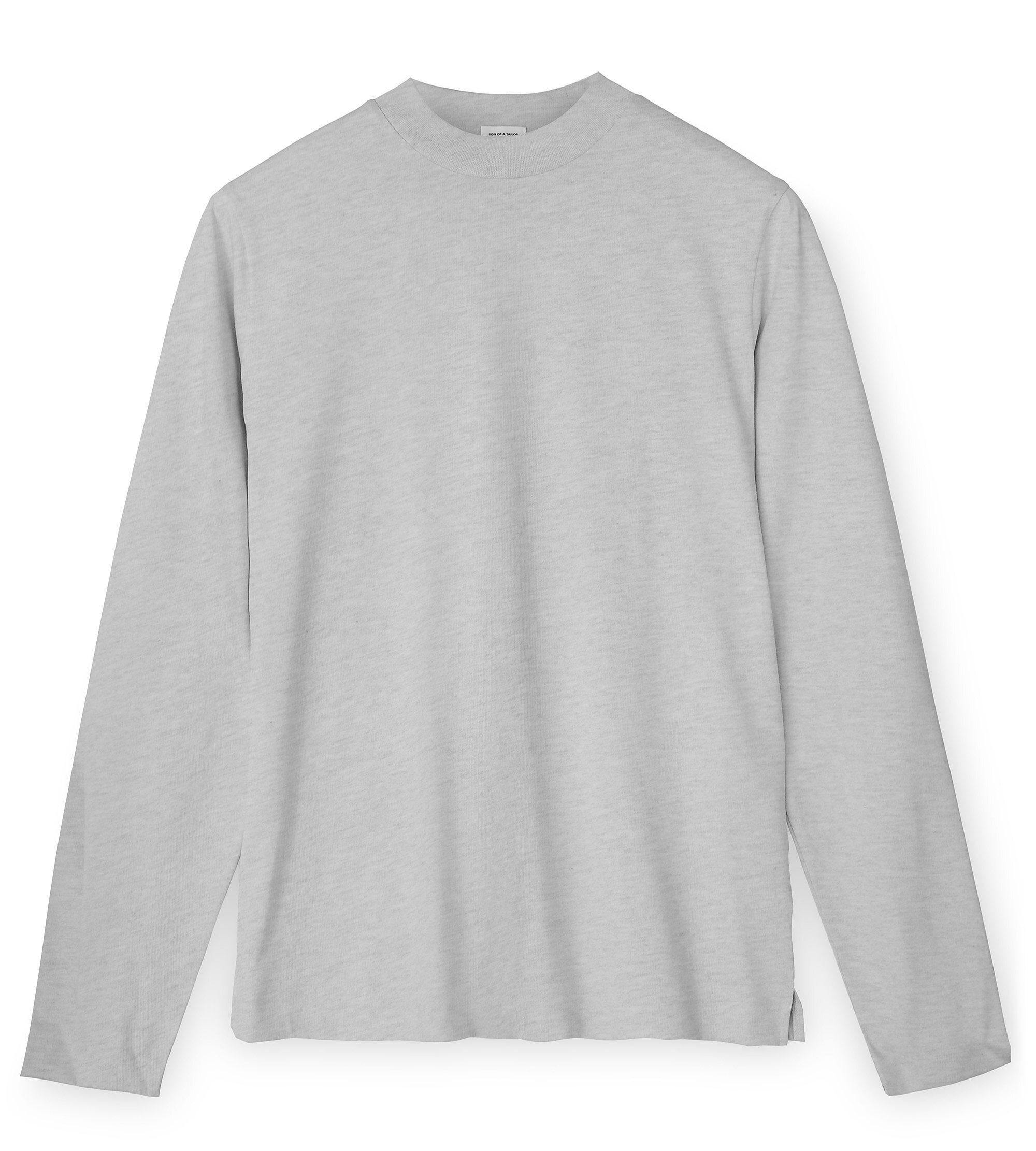 Custom Fitted Cotton Hi-Neck / Long-Sleeve Light Grey | Son of a Tailor