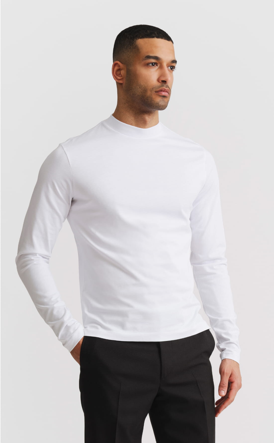 Tailored Cotton Hi-Neck / Long-Sleeve White Son of A Tailor