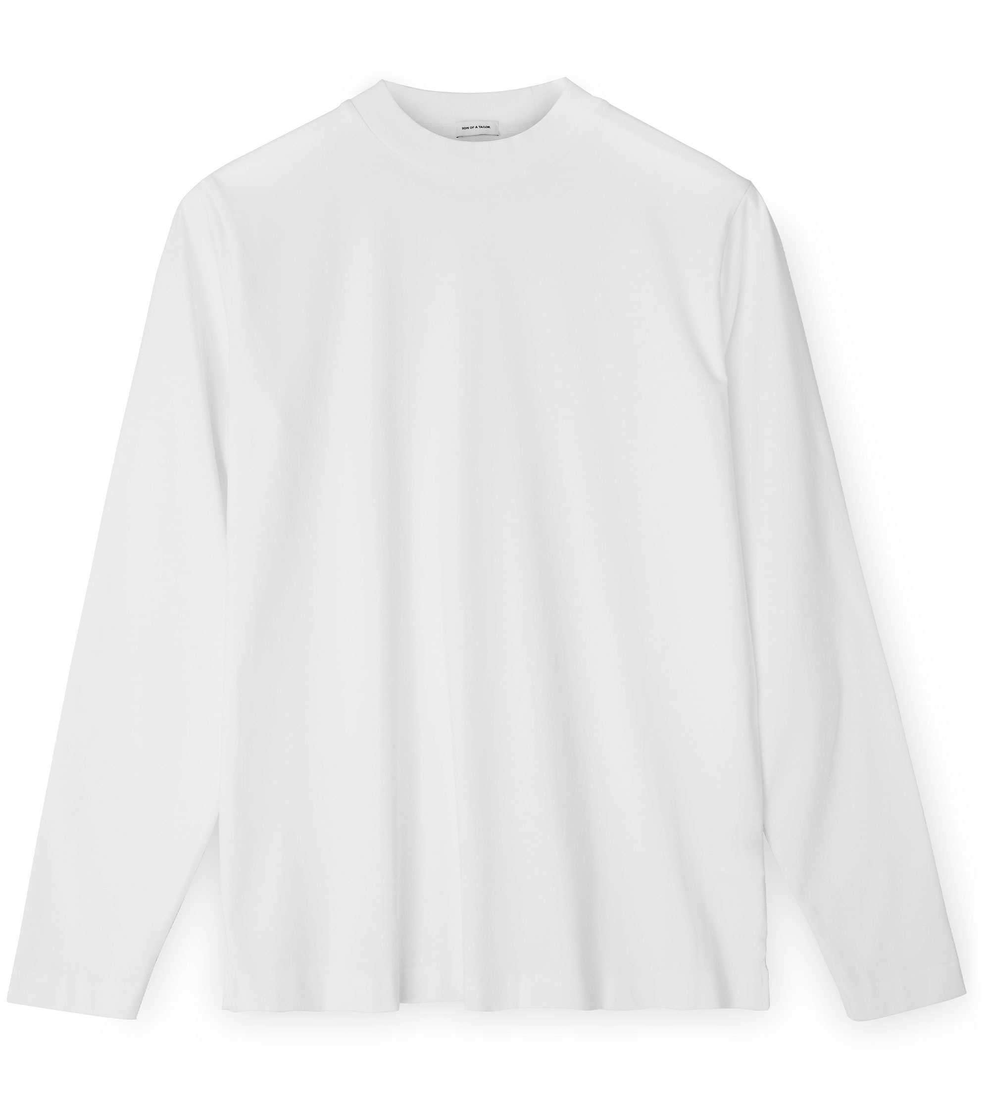 Custom Fitted Cotton Hi-Neck / Long-Sleeve White