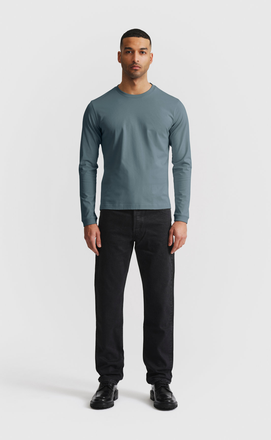 Cotton T-Shirt / Medium Weight / LS in Stormy Weather