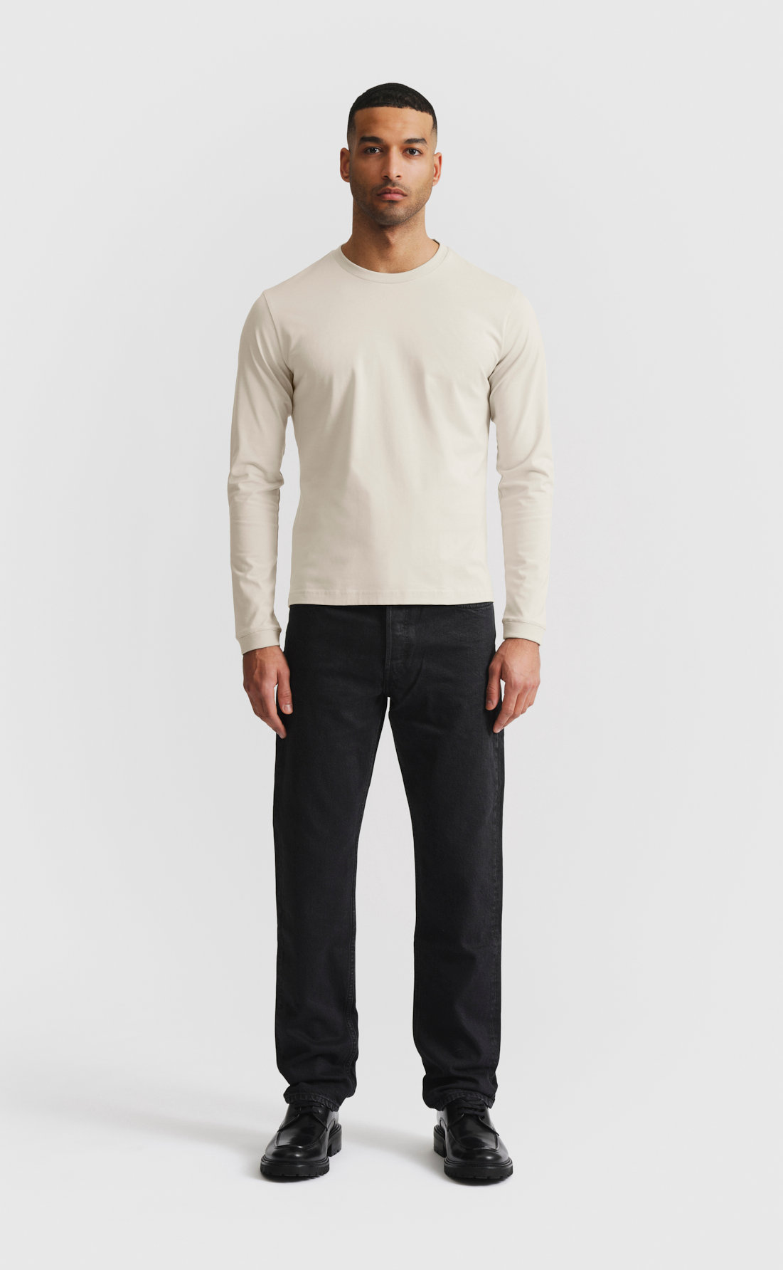 Cotton T-Shirt / Heavy Weight / LS in White Onyx