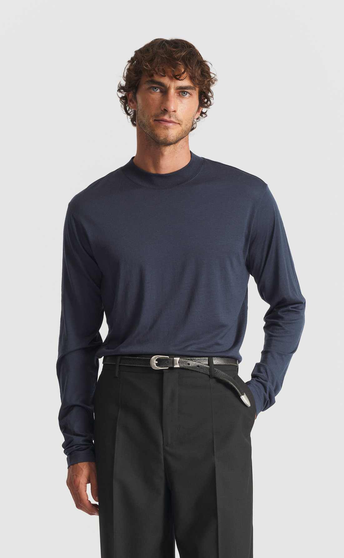 Custom Fitted Wool Hi-Neck T-Shirt / Long-Sleeve | Son of a Tailor