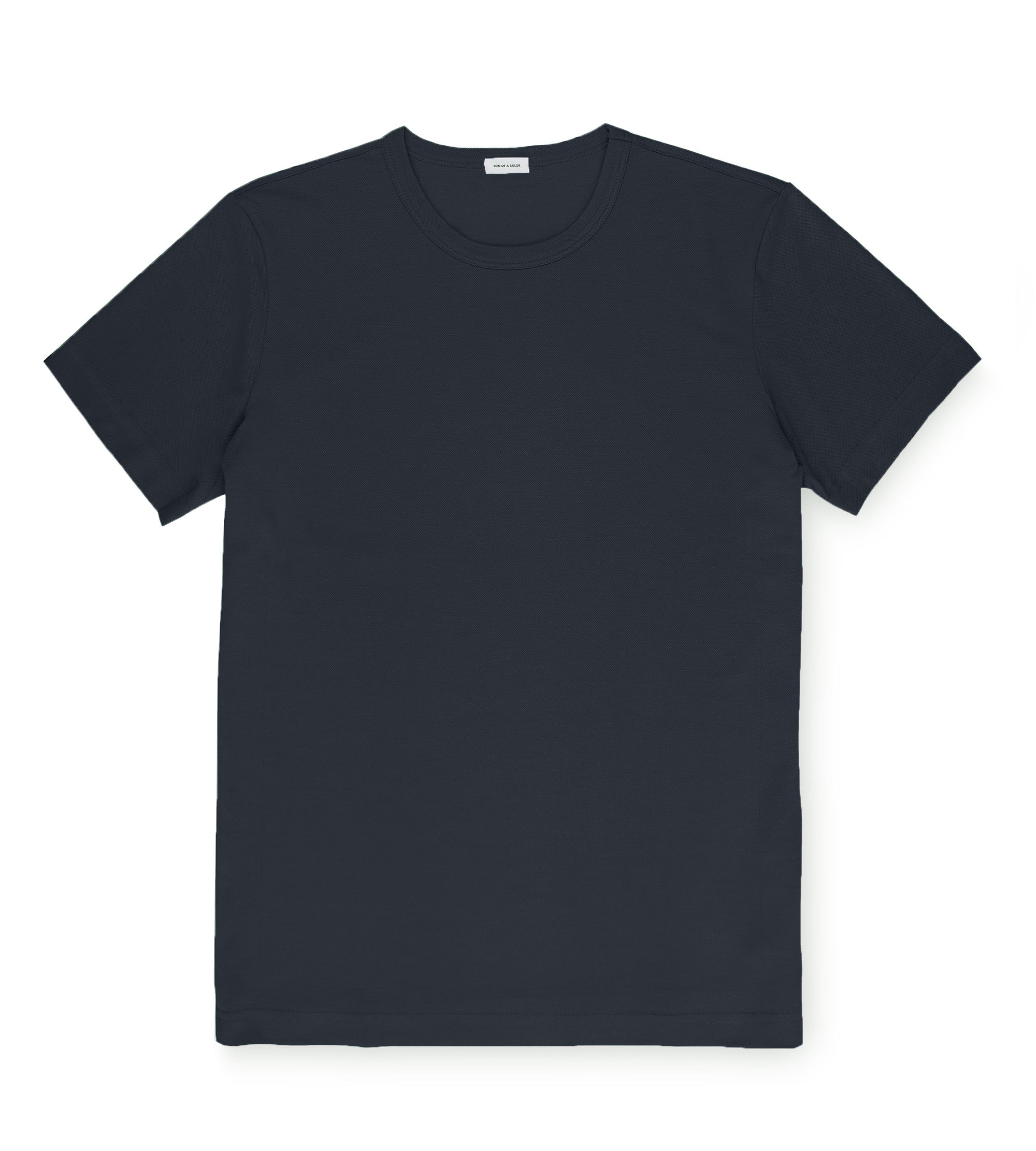 Custom Fitted Pique T-Shirt Navy